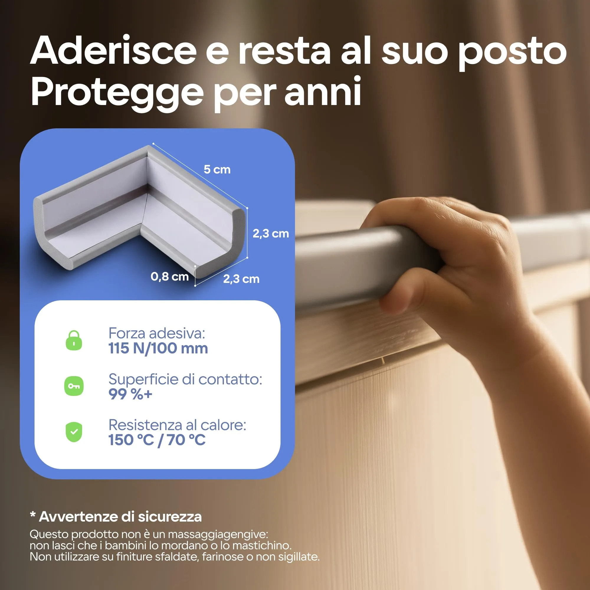Komfortology Set Sicurezza Bambini Paraspigoli e Bordo Protettivo 4,5 m con 4 Angoli in Gommapiuma, Grigio - immagine 5