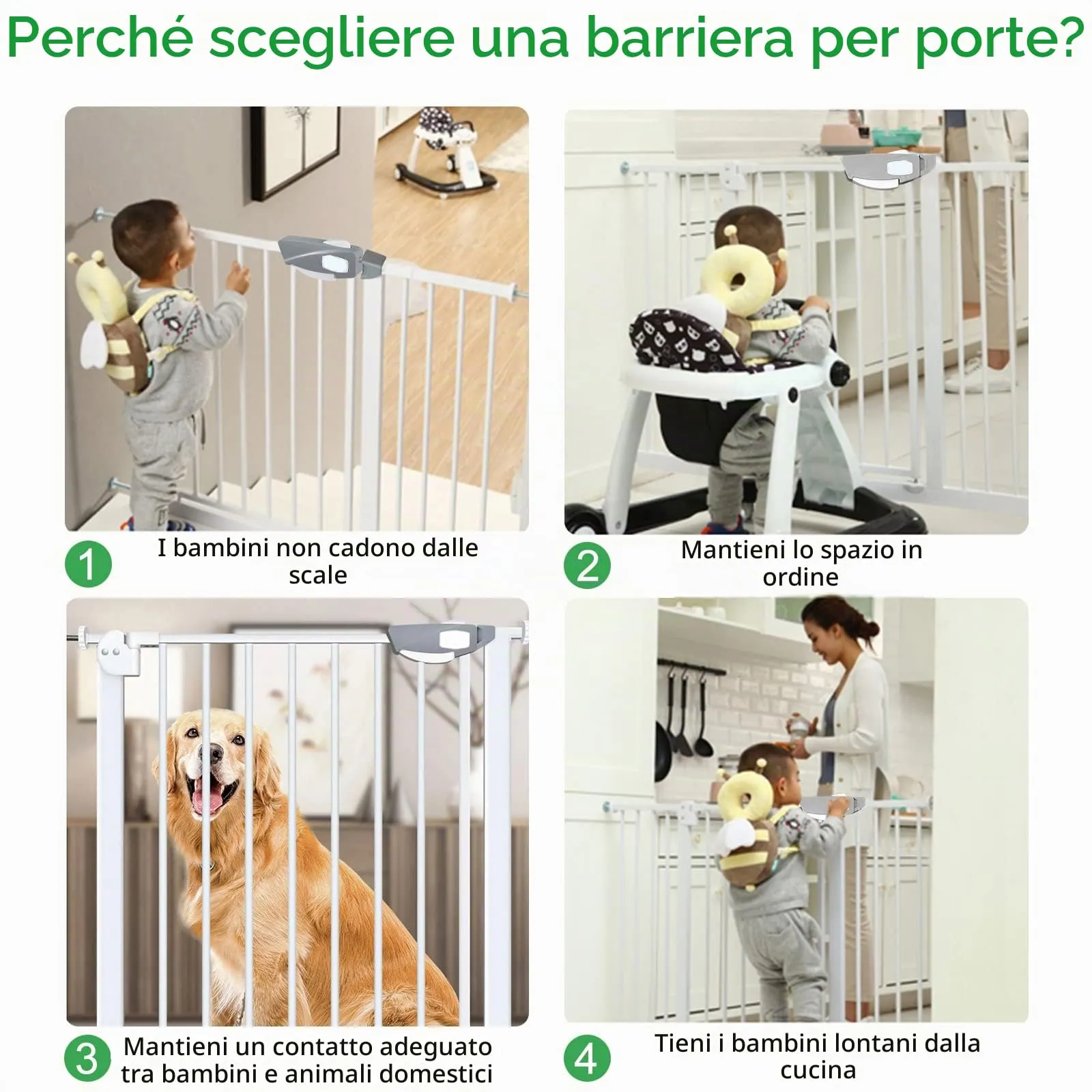Froadp Cancelletto di Sicurezza per Bambini e Animali, 75-85cm, Bianco - immagine 7