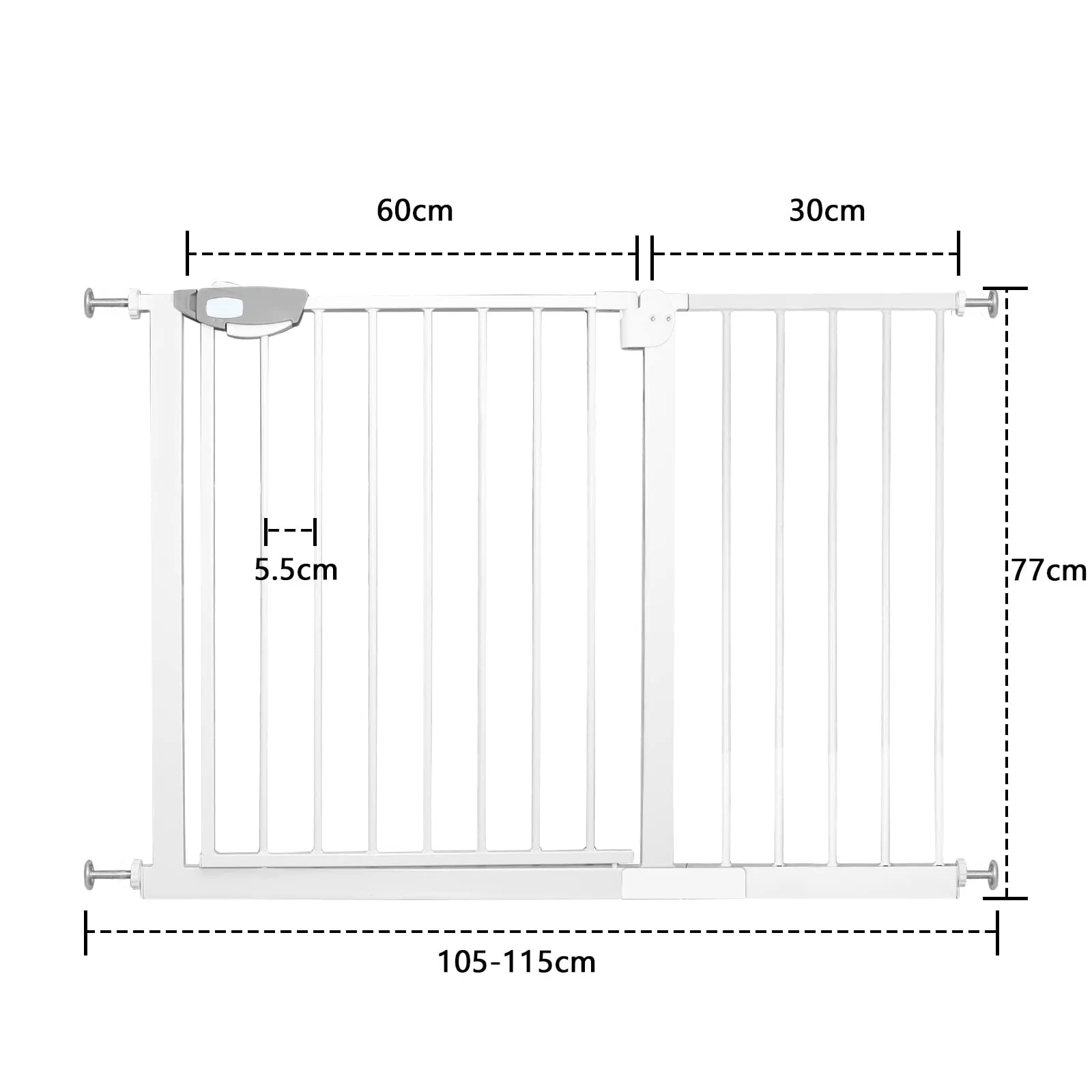 Froadp Cancelletto di Sicurezza per Bambini e Animali, Bianco, 105-115cm - immagine 2