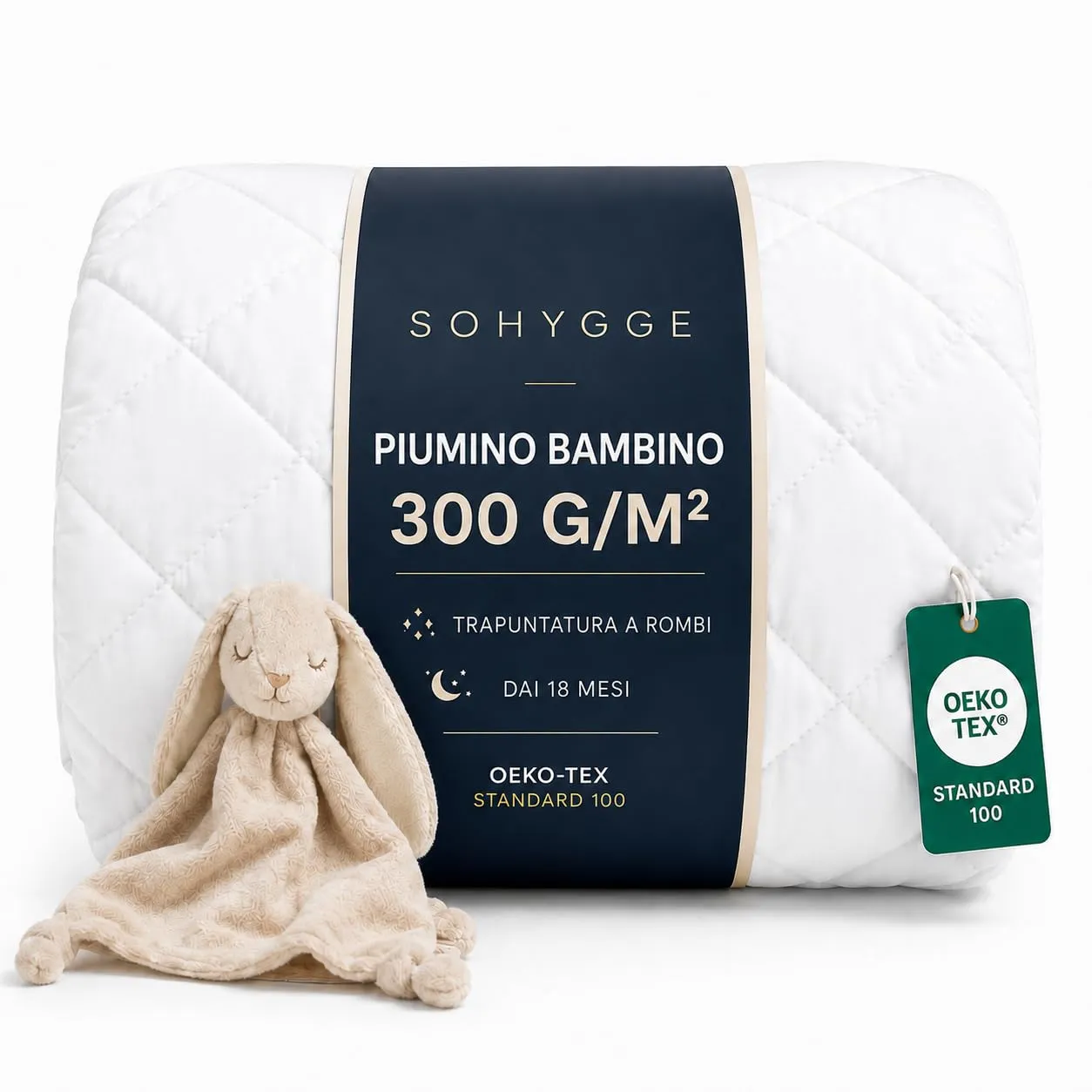 SOHYGGE Piumino per Bambino 300 g/m², 100x135 cm, Microfibra, Certificato OEKO-TEX - immagine 1
