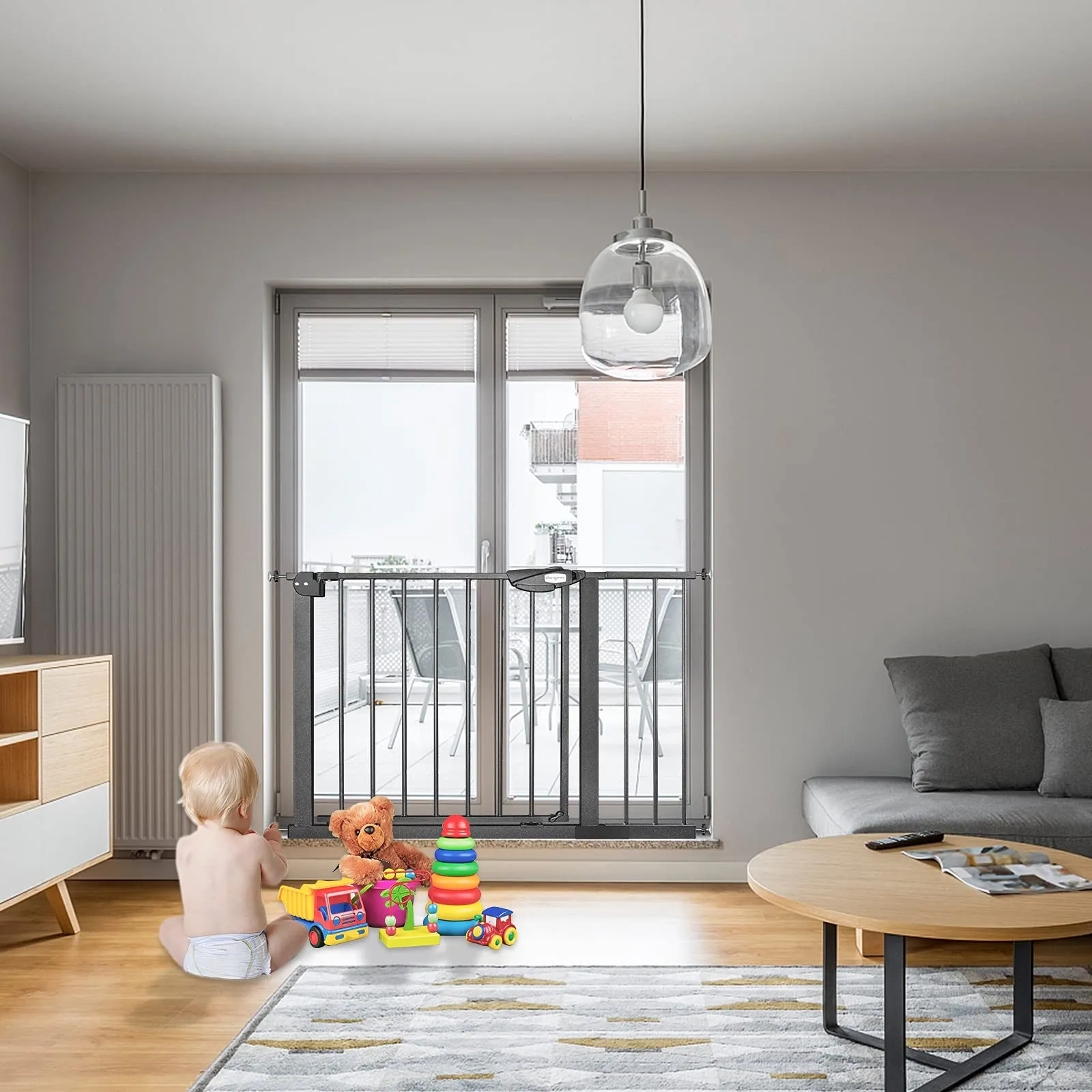 Froadp Cancelletto di Sicurezza per Bambini e Animali, 85-95cm, Nero - immagine 9
