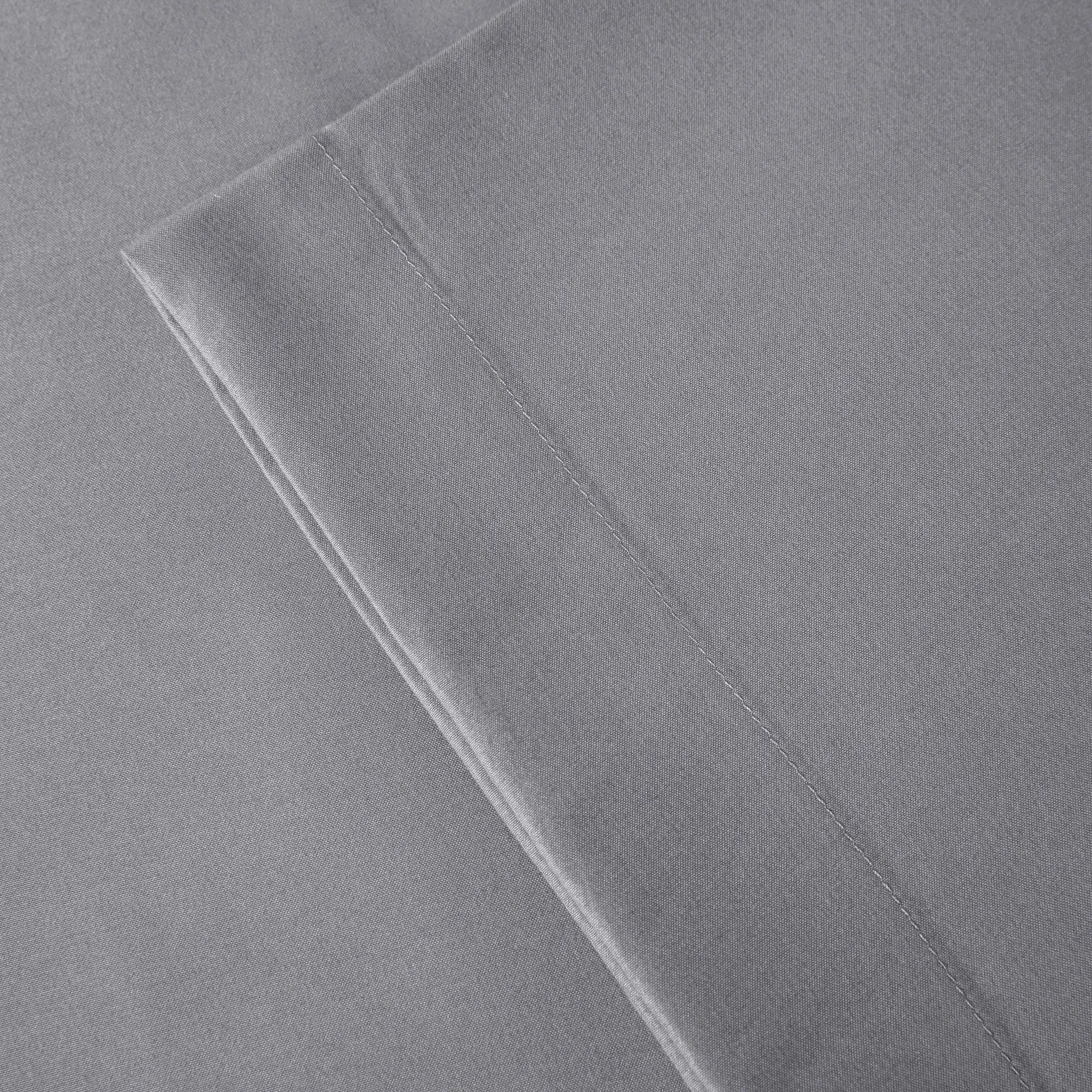 Poligino Federe Cuscini Letto Matrimoniale in Cotone, 45x150 cm, Grigio Chiaro - immagine 5