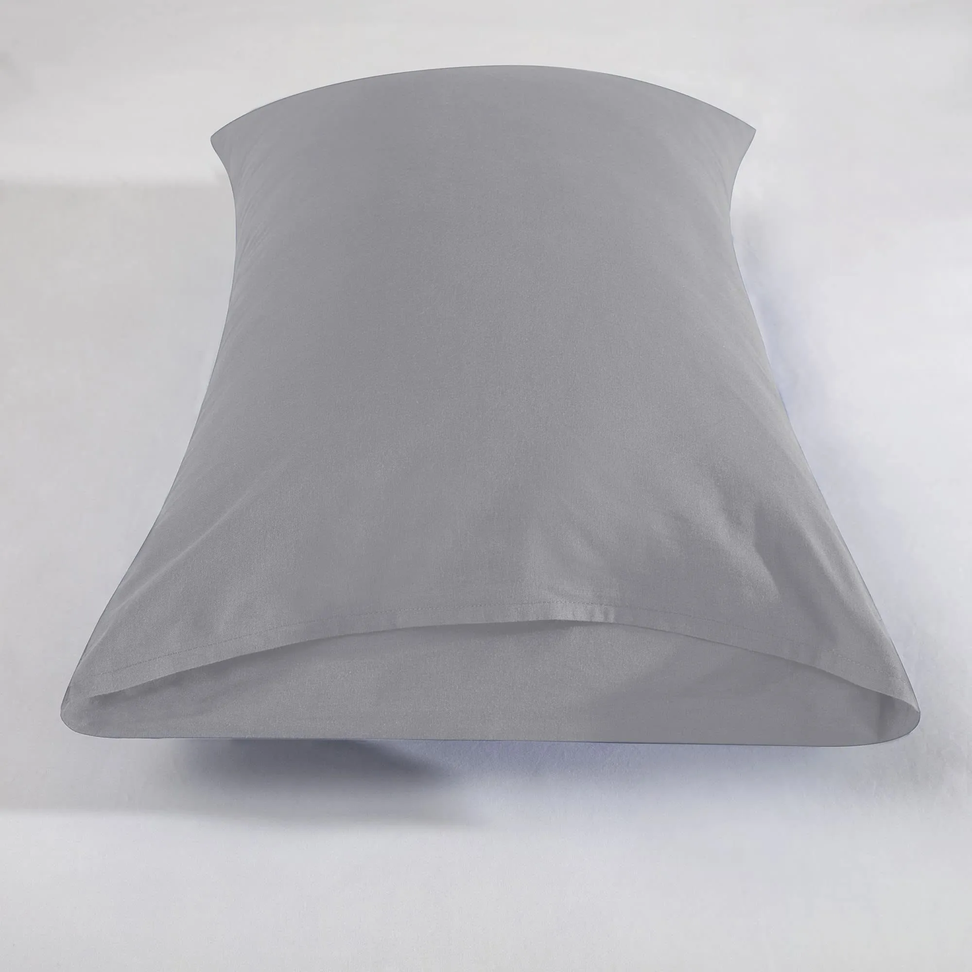 Poligino Federe Cuscini Letto Matrimoniale in Cotone, 45x150 cm, Grigio Chiaro - immagine 6