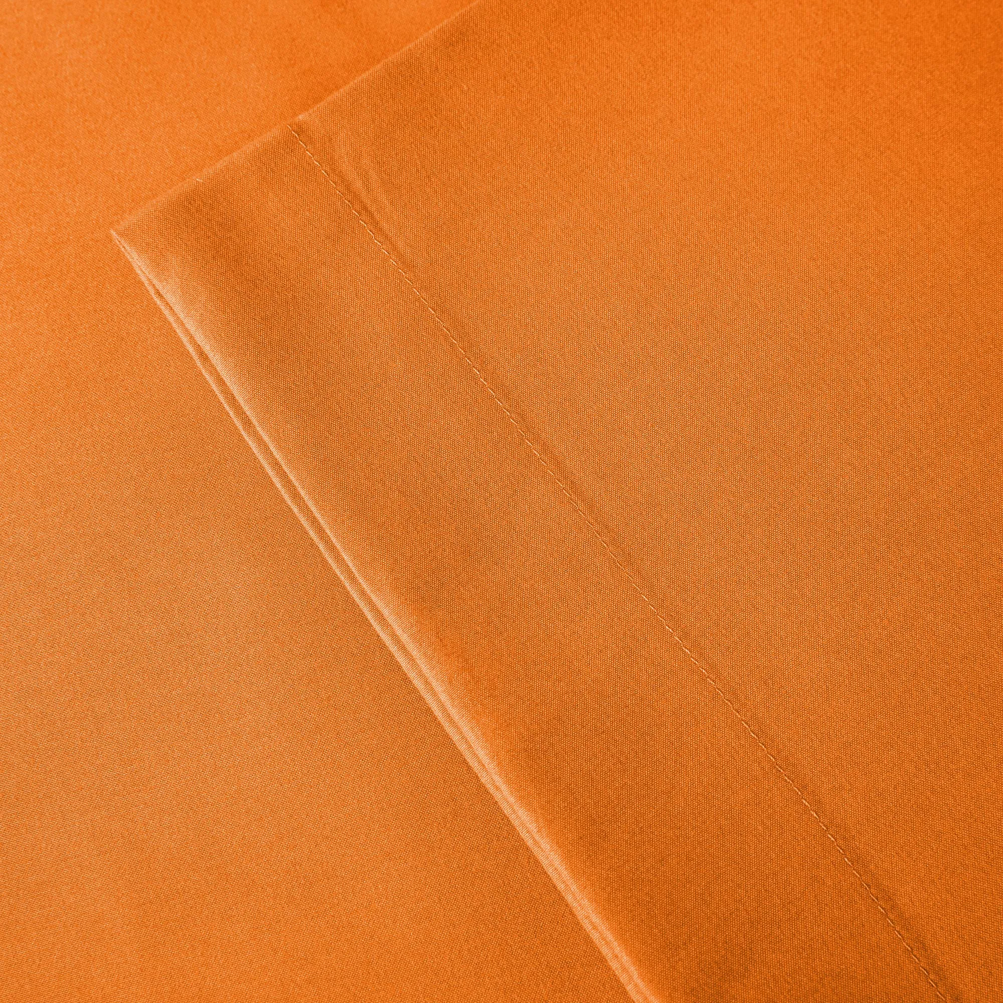 Poligino Set 2 Federe Cuscini Letto Matrimoniale in Cotone 50x80 cm, Arancione - immagine 5