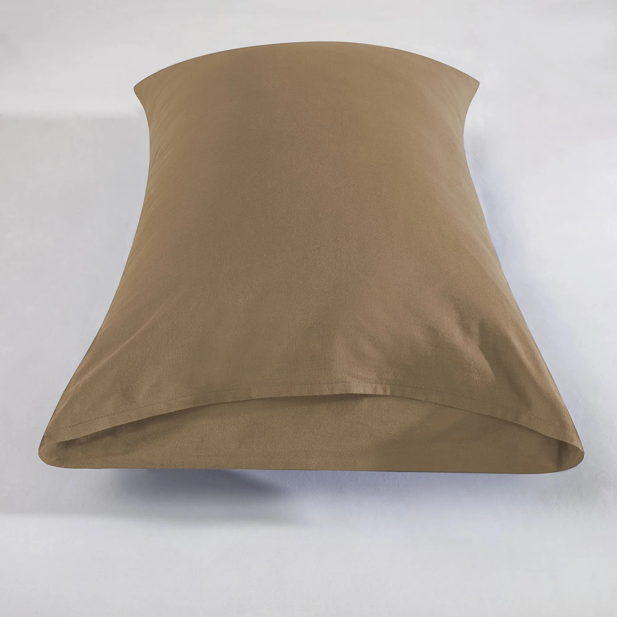 Poligino Set 2 Federe Cuscini Letto Matrimoniale in Cotone 65x65 cm - Tortora - immagine 6