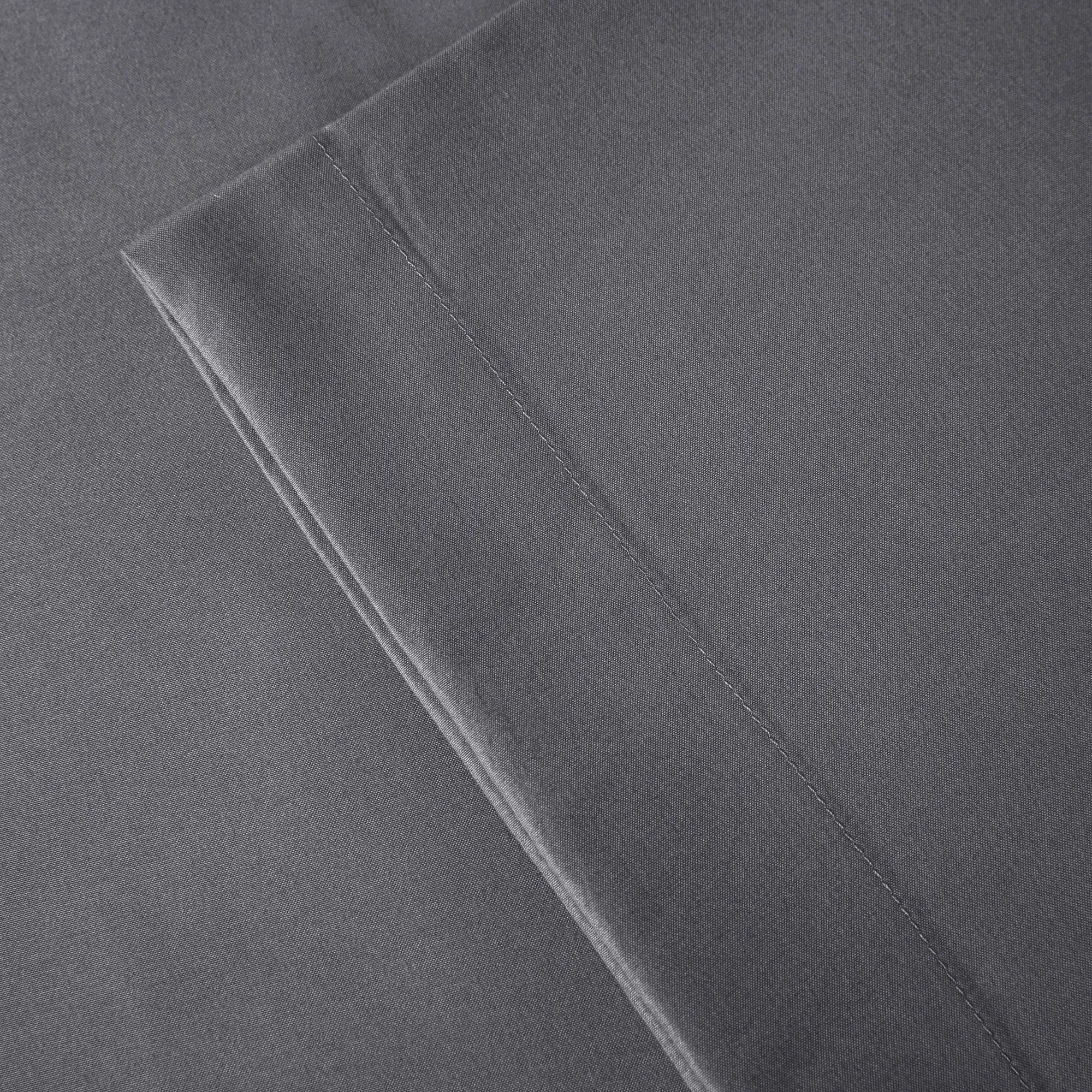 Poligino Federe Cuscini Letto Matrimoniale in Cotone, 65x65 cm, Set di 2, Grigio Scuro - immagine 5