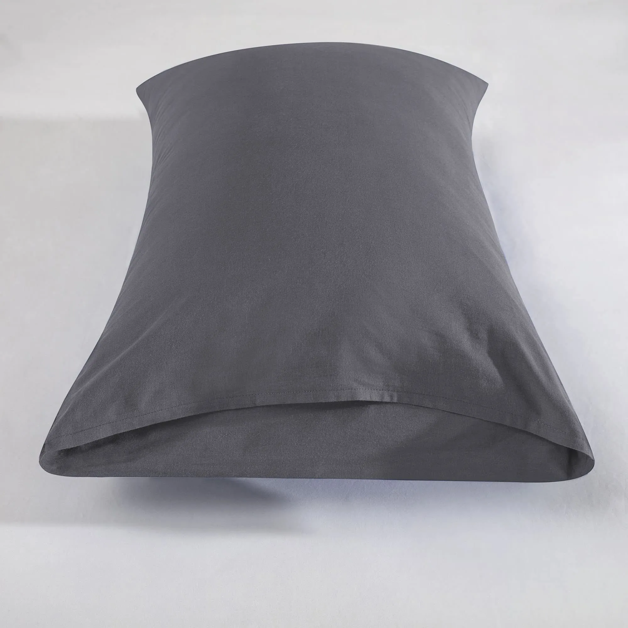 Poligino Federe Cuscini Letto Matrimoniale in Cotone 50x70 cm, Set 2 Pezzi, Oeko-TEX, Grigio Scuro - immagine 6