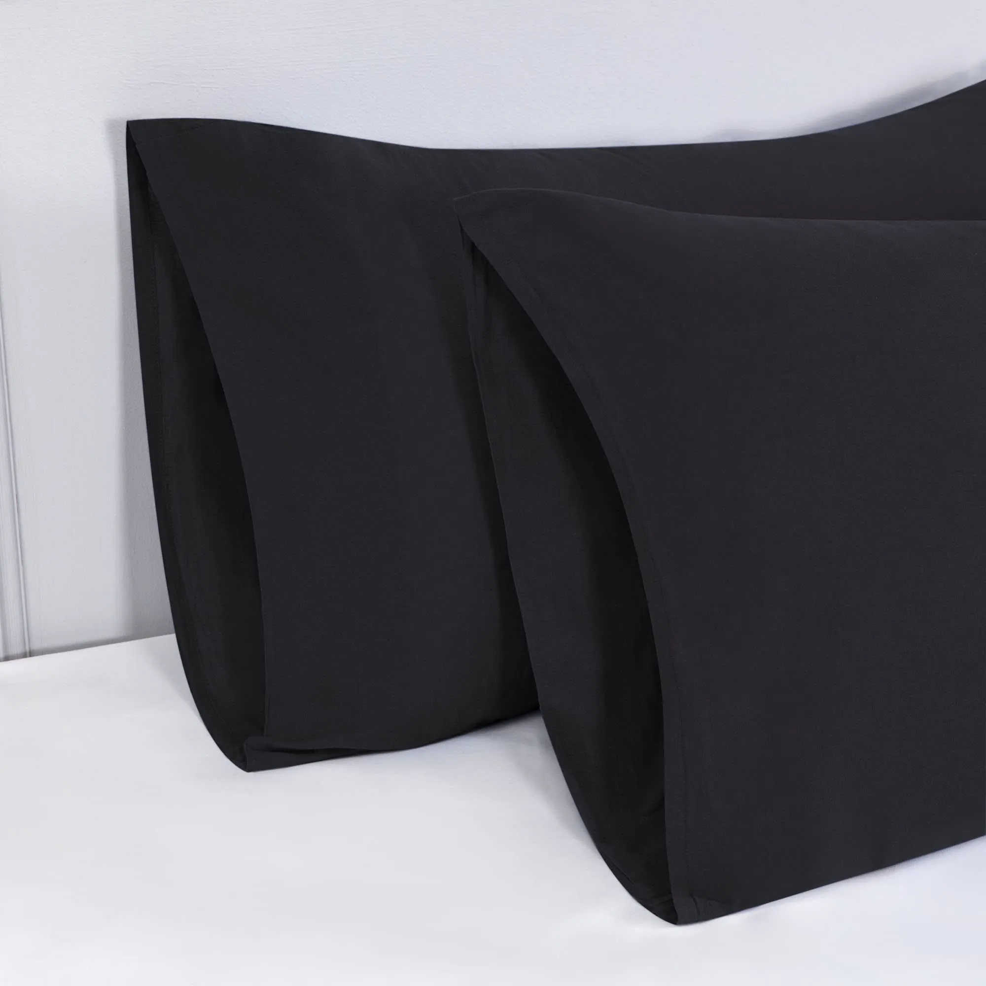 Poligino Set 2 Federe Cuscini in Cotone 50x80 cm, Nero - immagine 3