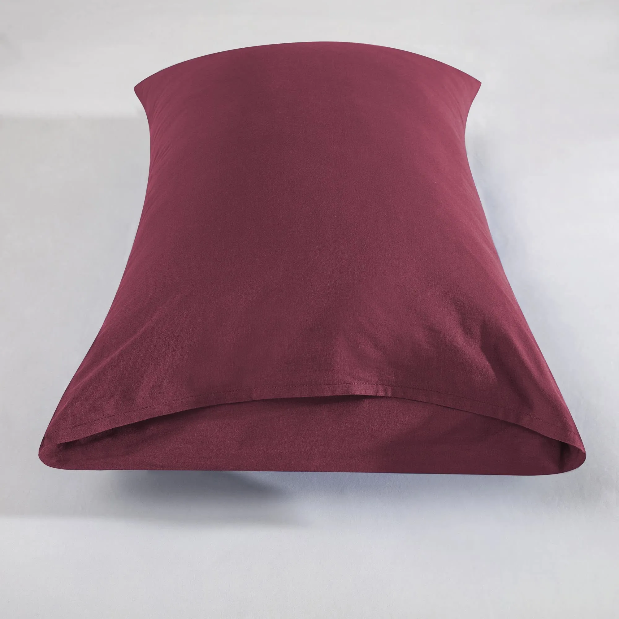 Poligino Set 2 Federe Cuscini Letto Matrimoniale in Cotone 65x65 cm, Oeko-Tex, Bordeaux - immagine 6