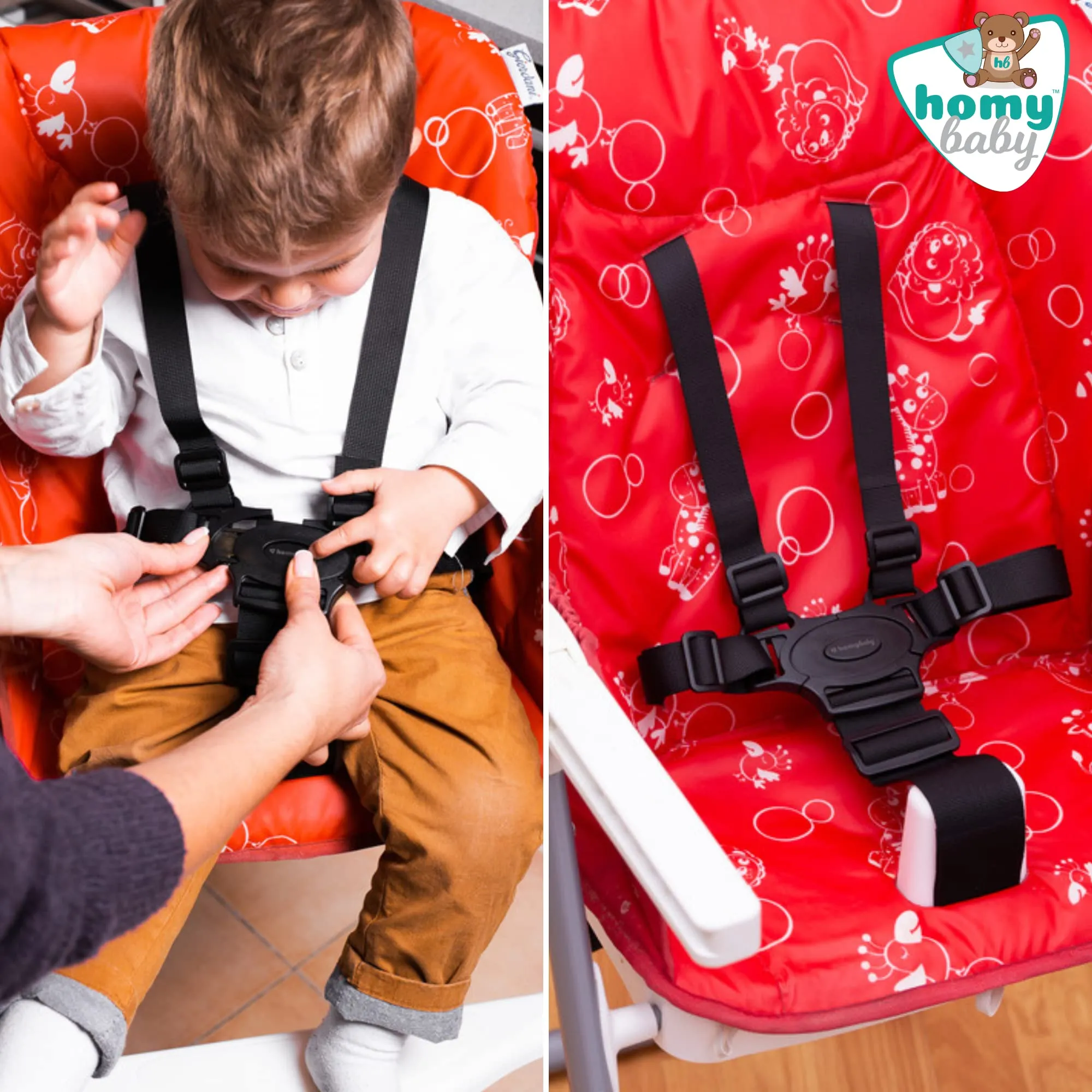 HOMYBABY Cintura di Sicurezza Universale per Bambini per Seggiolini, Passeggini, Seggioloni e Biciclette - immagine 3