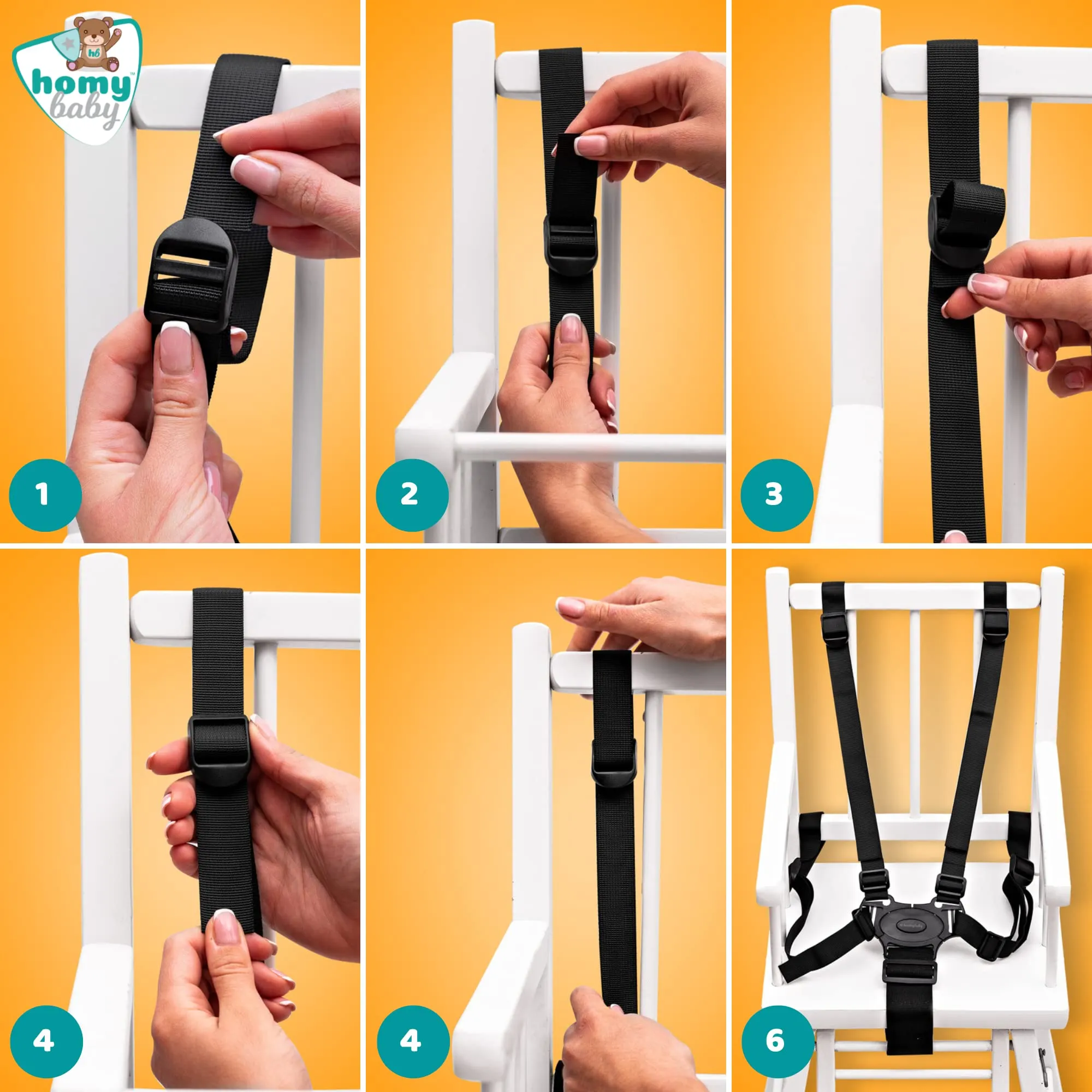 HOMYBABY Cintura di Sicurezza Universale per Bambini per Seggiolini, Passeggini, Seggioloni e Biciclette - immagine 6