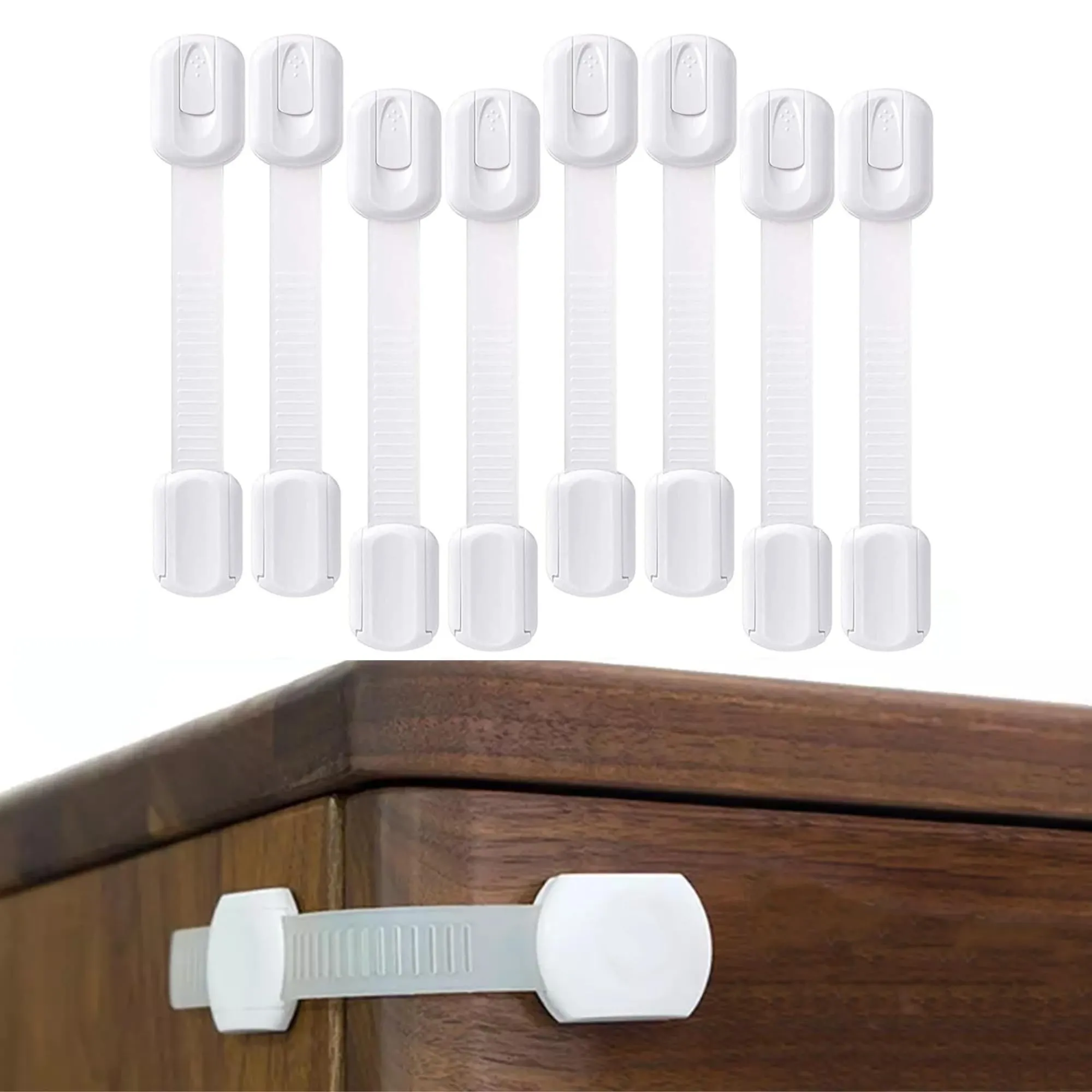 Homy Kit 8 Blocca Cassetti di Sicurezza per Bambini e Protezione per Mobili - immagine 1