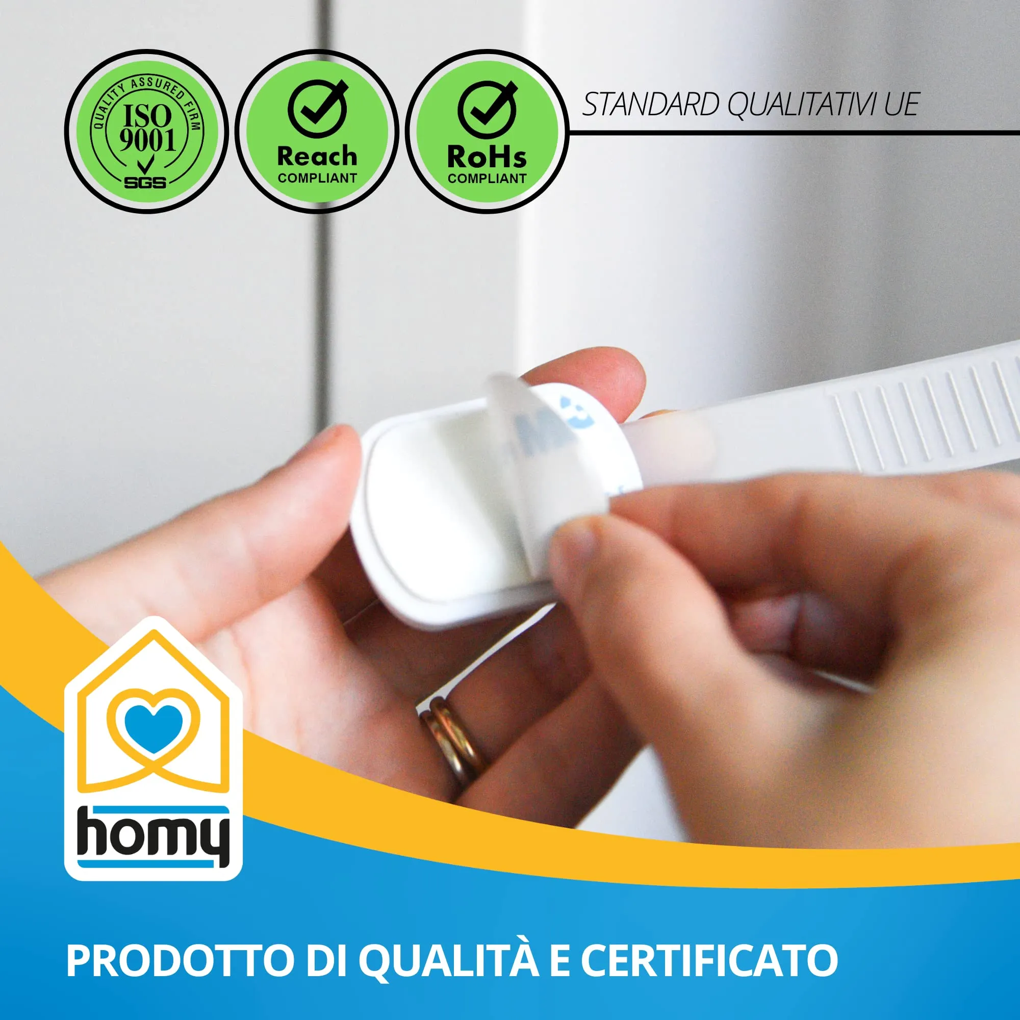 Homy Kit 8 Blocca Cassetti di Sicurezza per Bambini e Protezione per Mobili - immagine 6