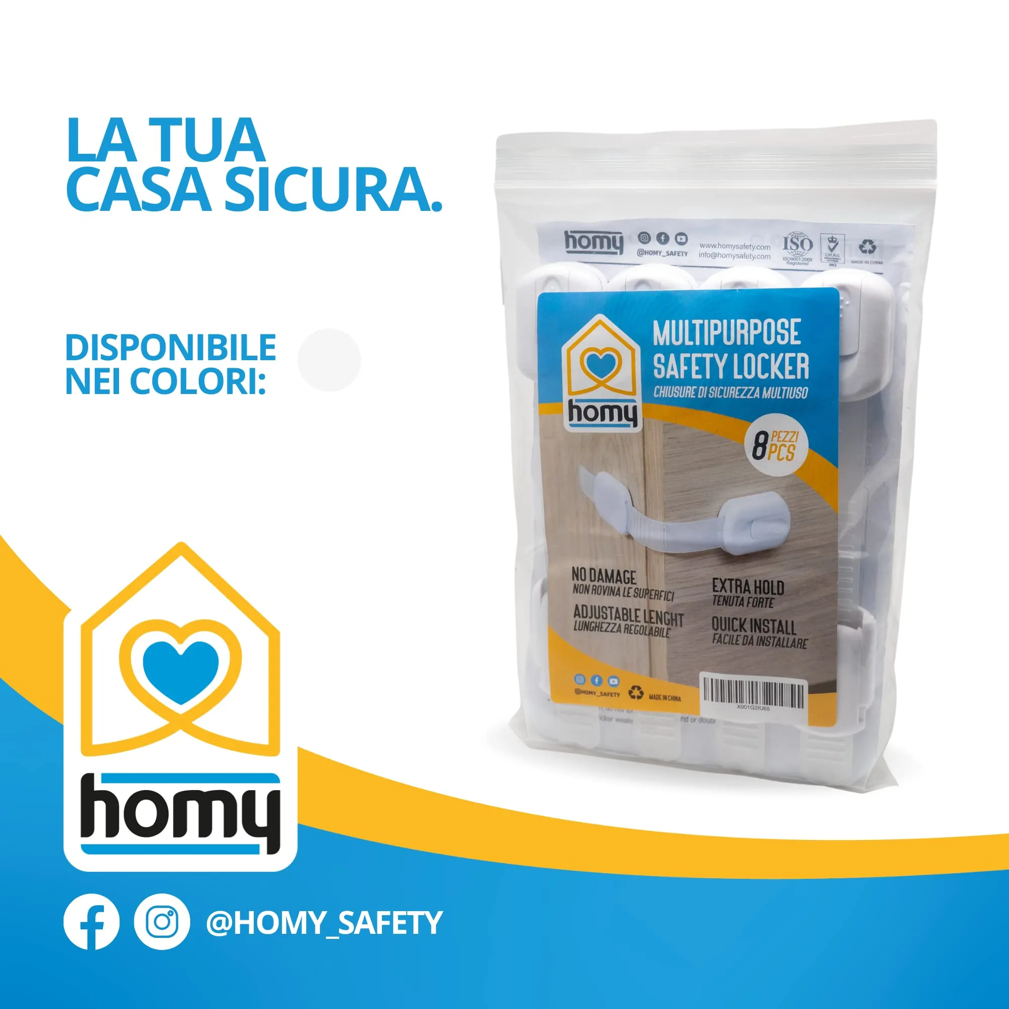 Homy Kit 8 Blocca Cassetti di Sicurezza per Bambini e Protezione per Mobili - immagine 7