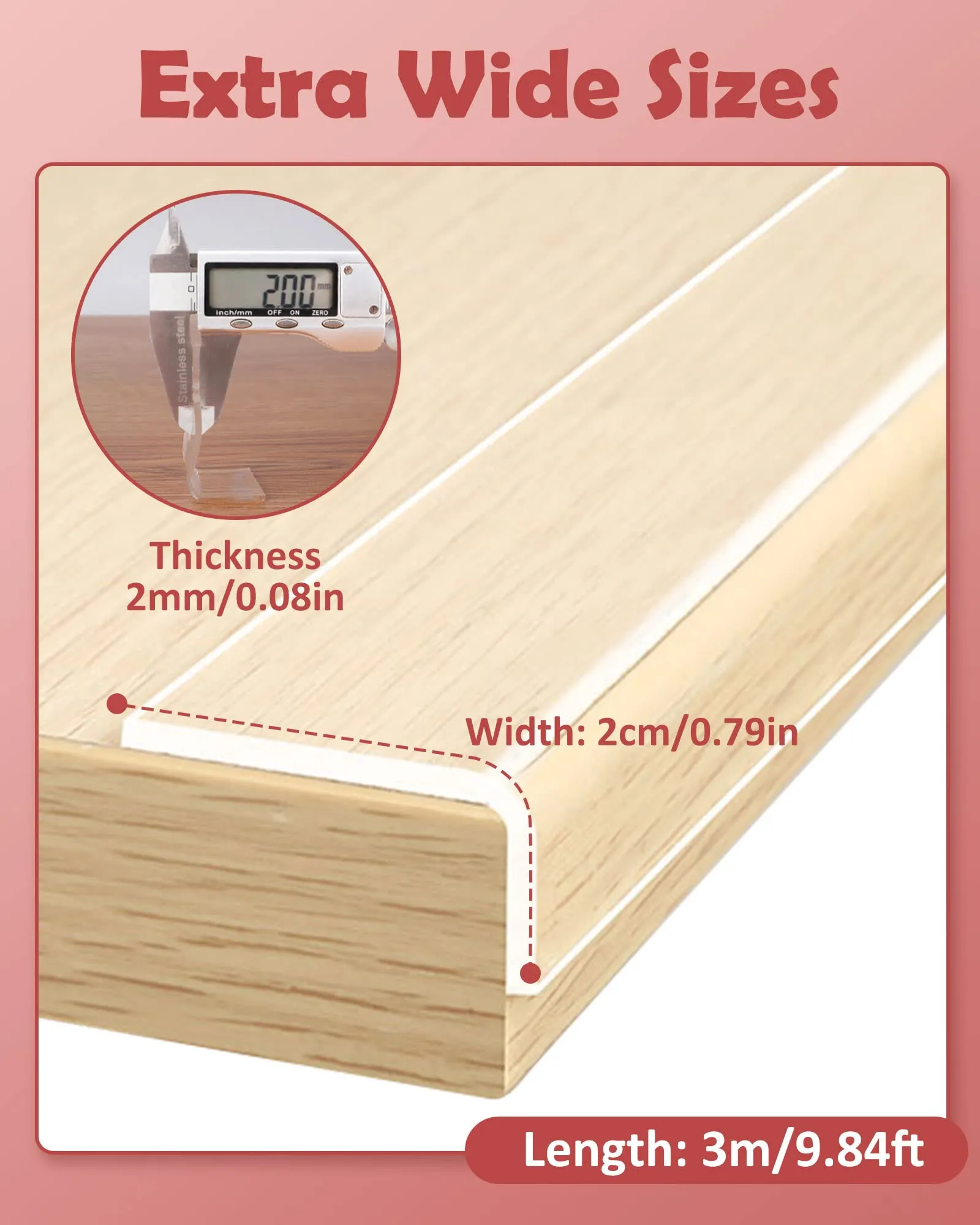 Loiion Protection Bebe de Table et Meuble Transparente, Nano Tape Adhésif Extra Forte, 3m x 2cm - immagine 5