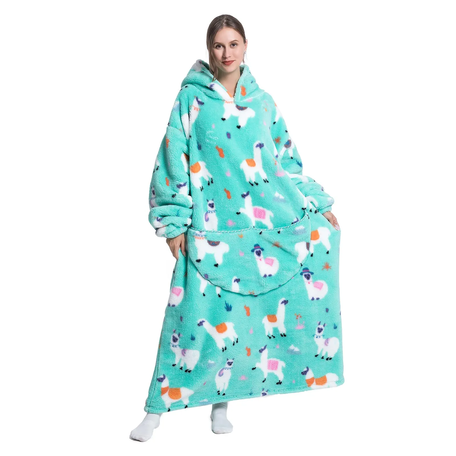JOREAY Felpa con Cappuccio Coperta Oversize, Alpaca - immagine 2
