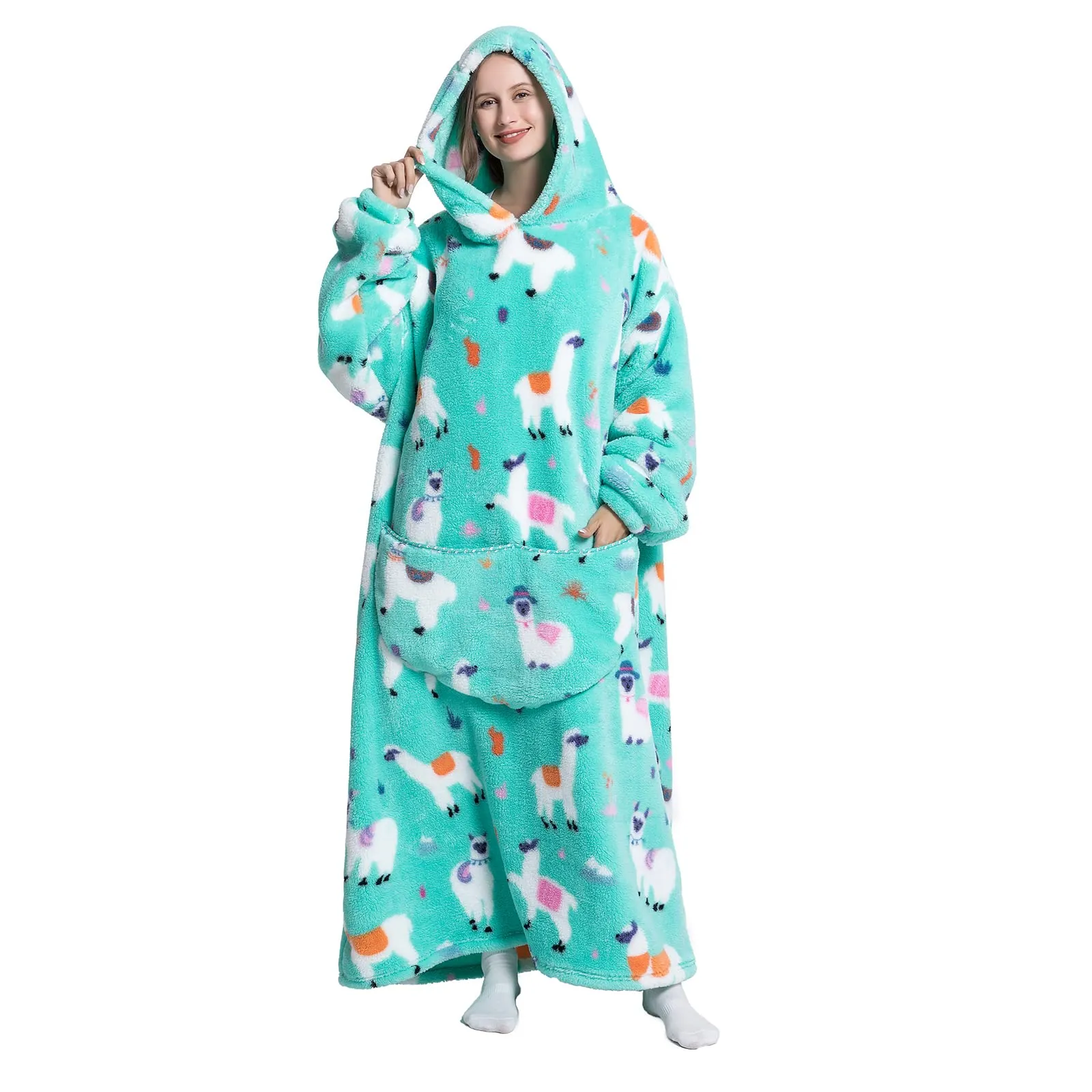 JOREAY Felpa con Cappuccio Coperta Oversize, Alpaca - immagine 3