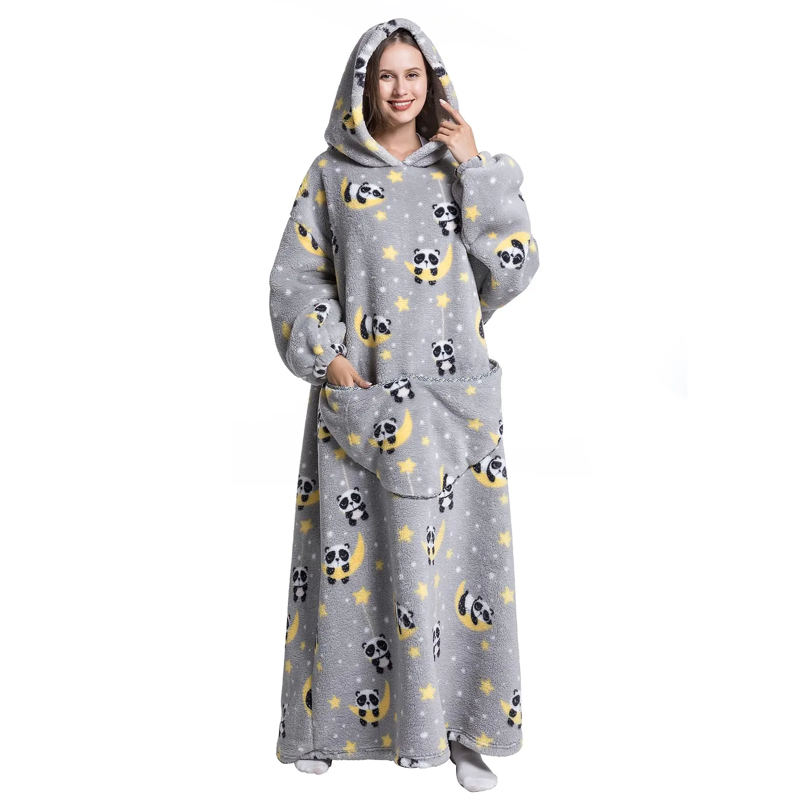 JOREAY Felpa con Cappuccio Coperta Oversize, Pandas - immagine 4