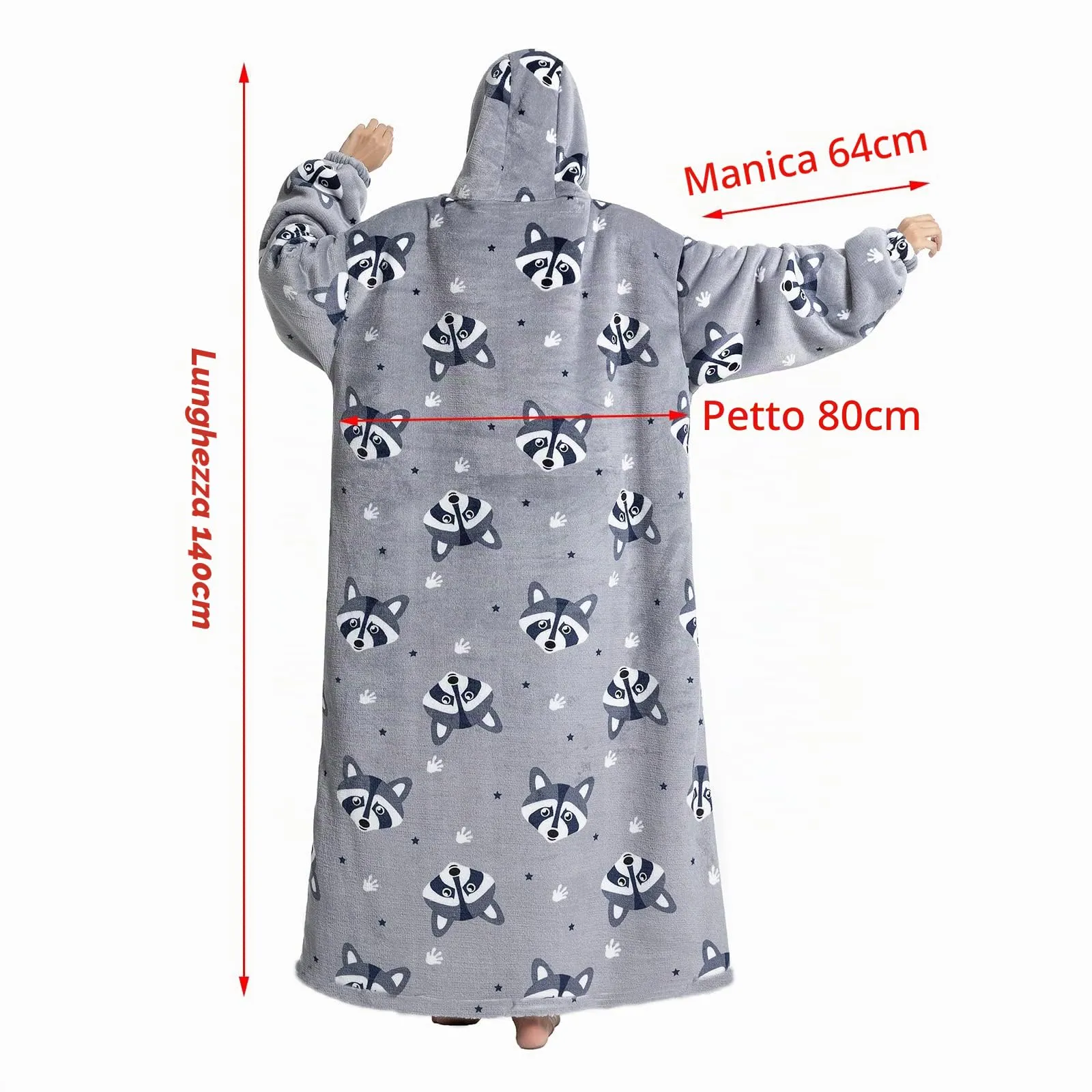 JOREAY Coperta con Cappuccio Oversize per Adulti, Orso - immagine 7