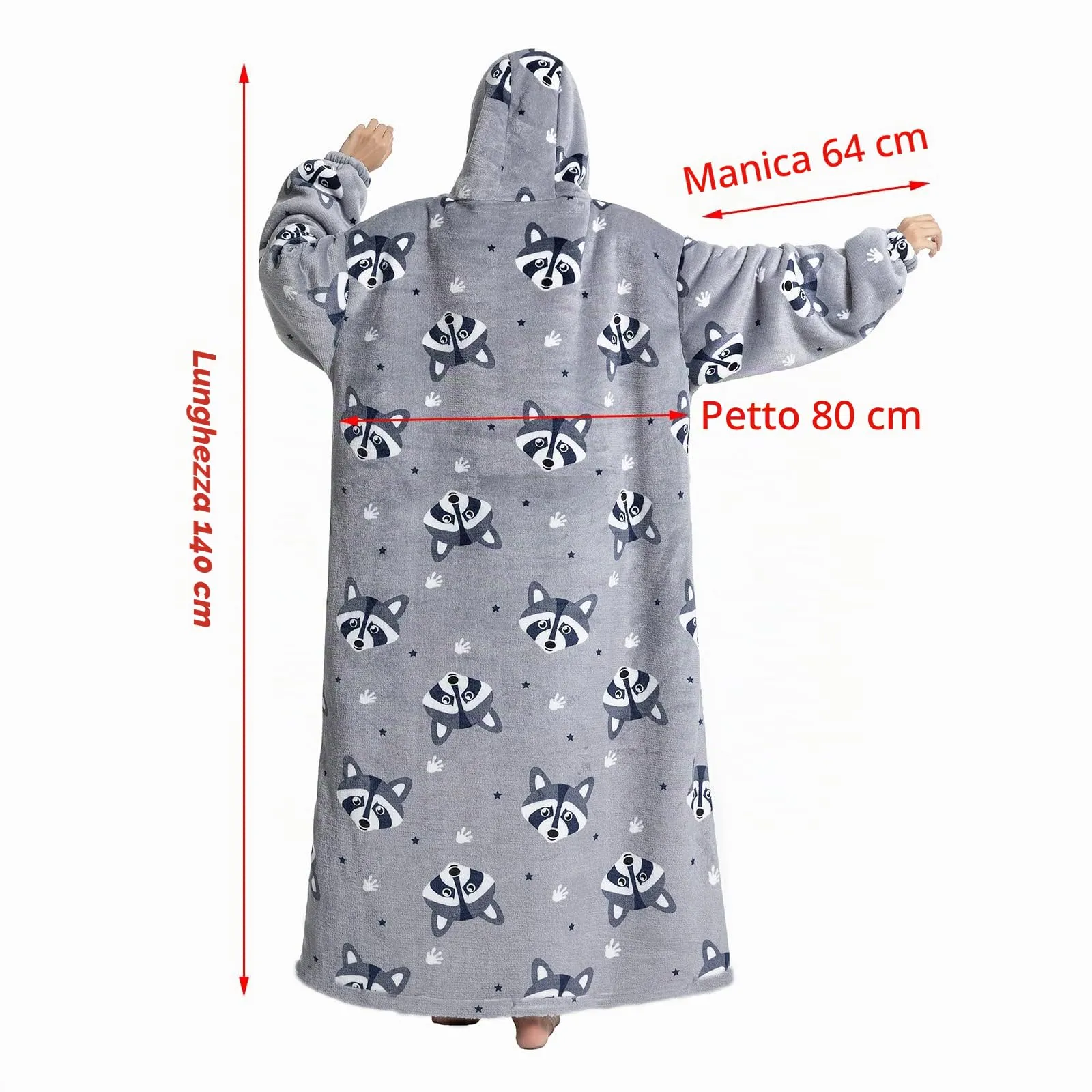 JOREAY Felpa con Cappuccio Coperta Oversize, Zucca - immagine 7