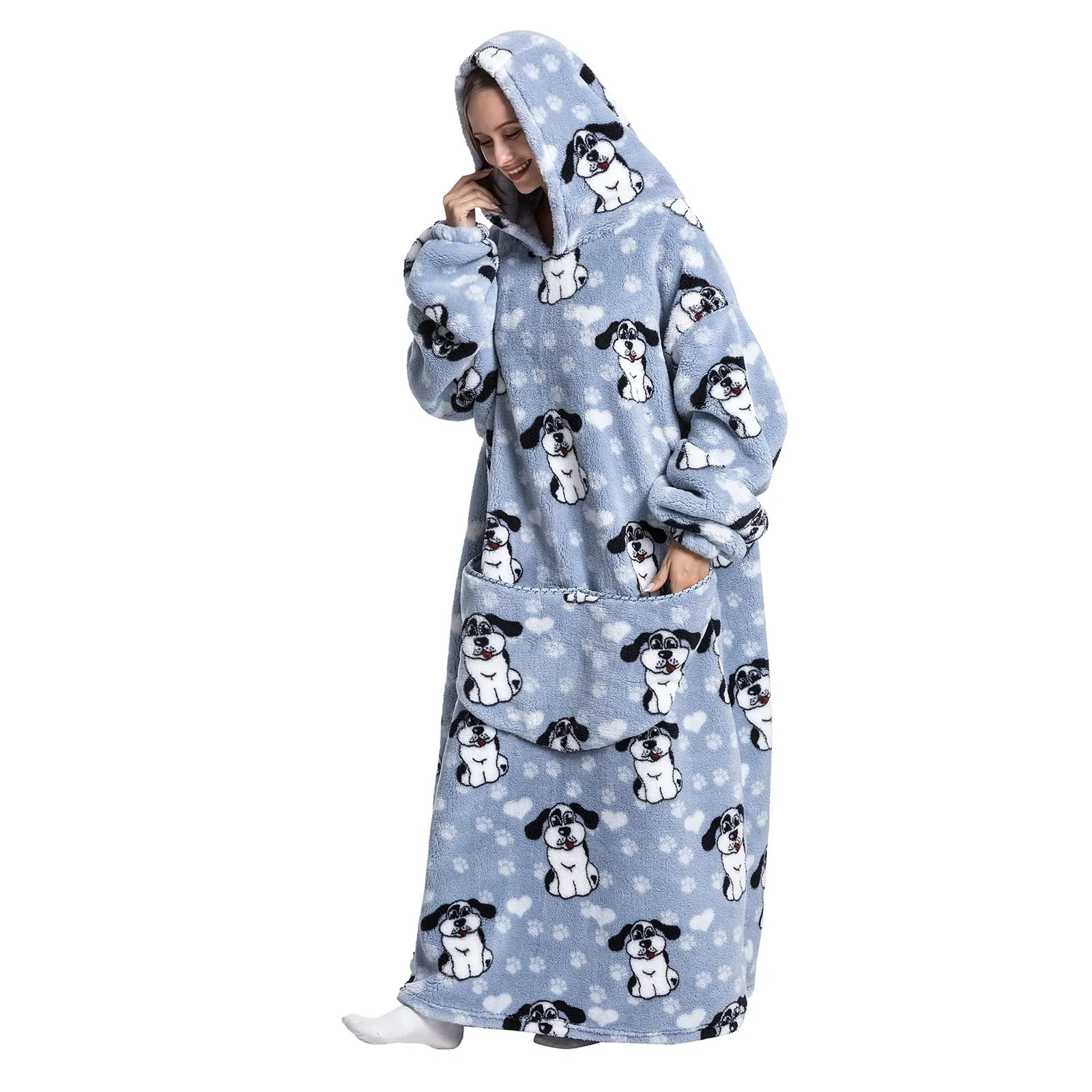 JOREAY Felpa con Cappuccio Coperta Oversize per Donna Uomo, Adulto e Adolescente, Colore Cane - immagine 4