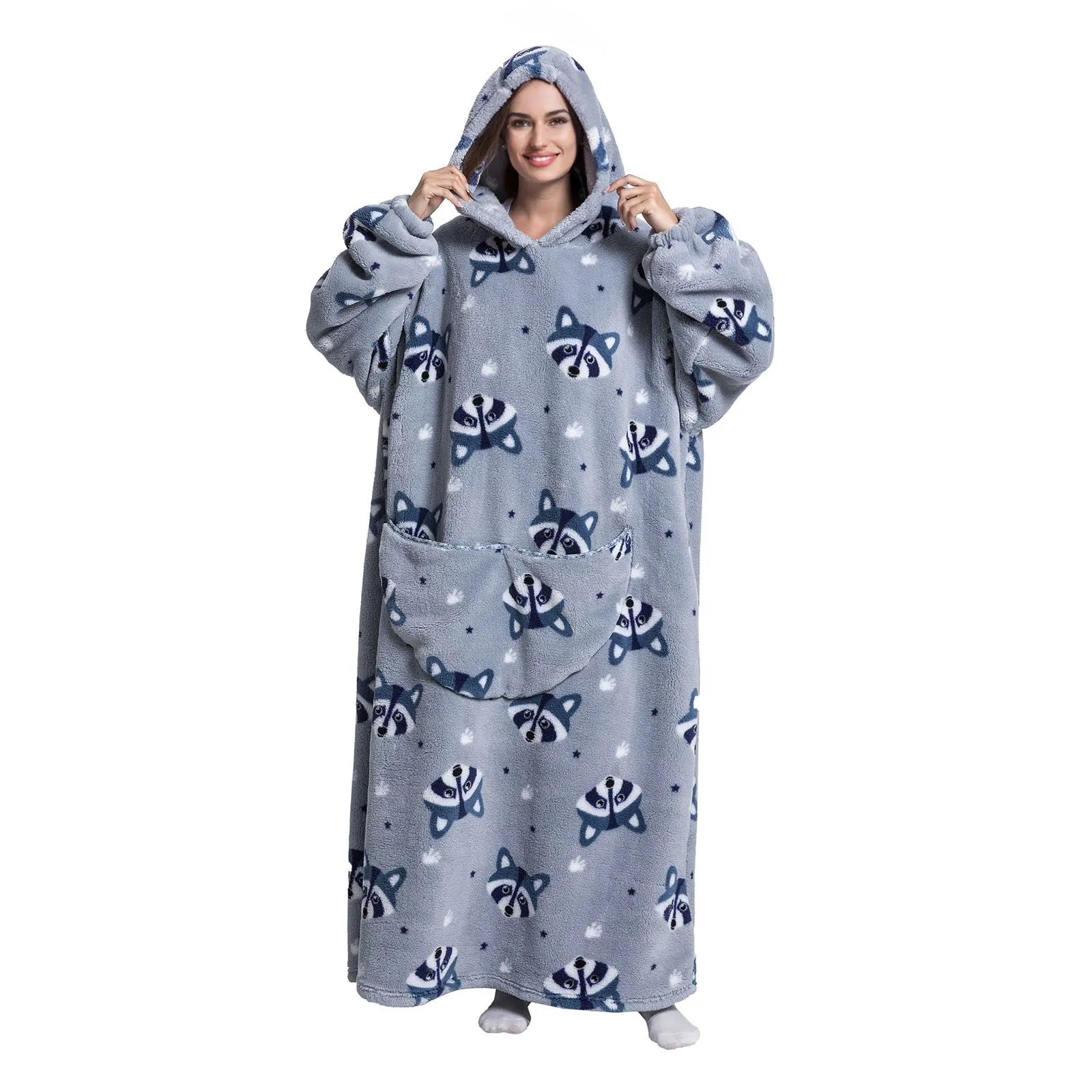 JOREAY Felpa con Cappuccio Coperta Oversize, Procione - immagine 1