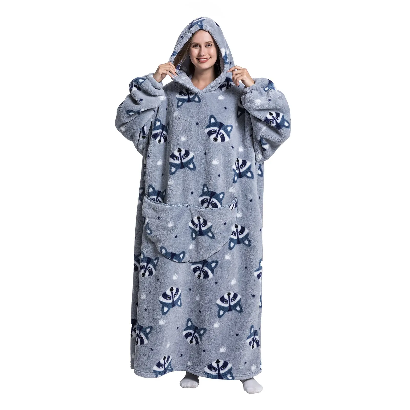 JOREAY Felpa con Cappuccio Coperta Oversize, Procione - immagine 3