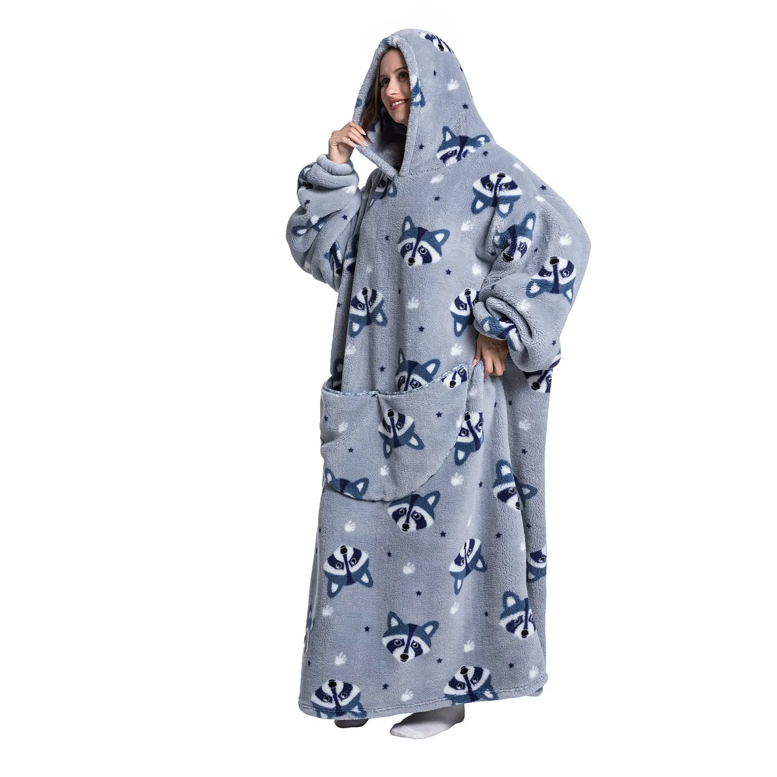 JOREAY Felpa con Cappuccio Coperta Oversize, Procione - immagine 4