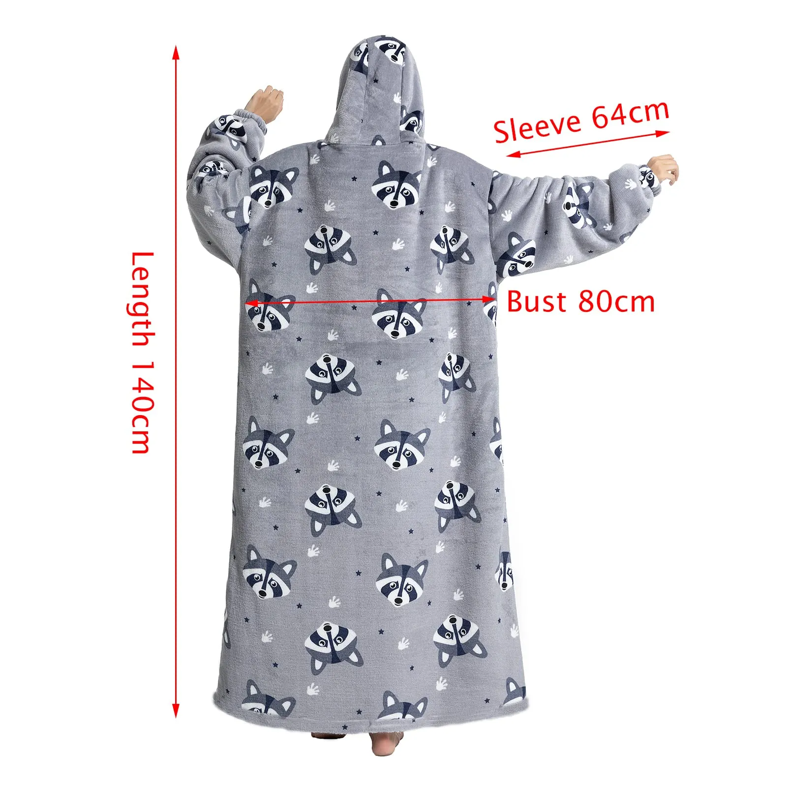 JOREAY Felpa con Cappuccio Coperta Oversize, Procione - immagine 7