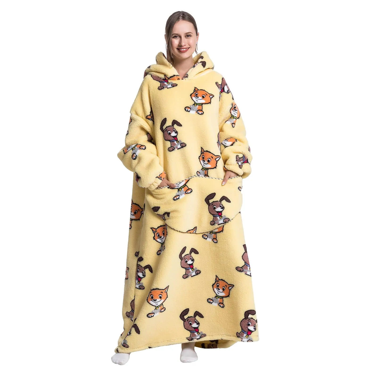 JOREAY Felpa con Cappuccio Coperta Oversize, Gatto - immagine 2