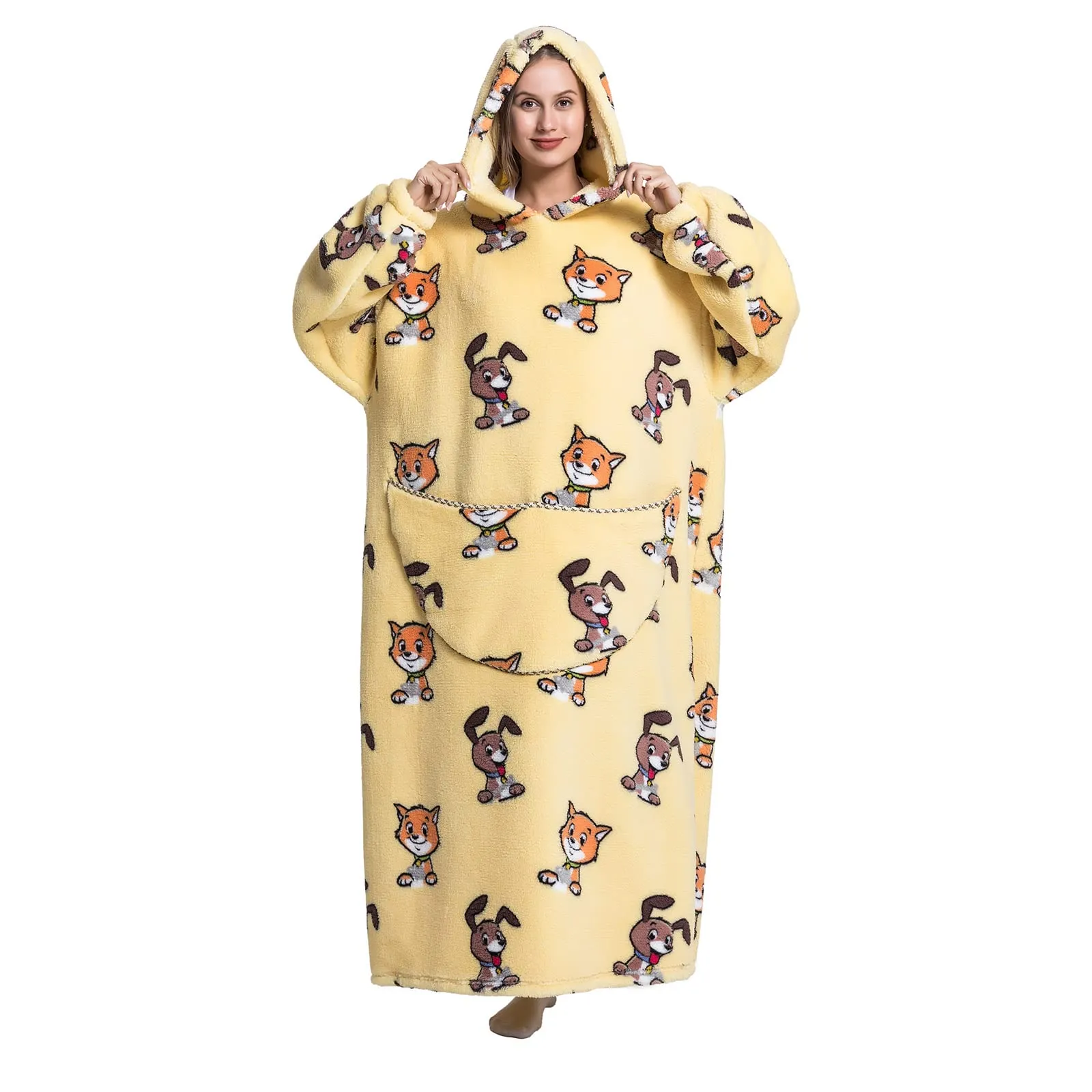 JOREAY Felpa con Cappuccio Coperta Oversize, Gatto - immagine 3