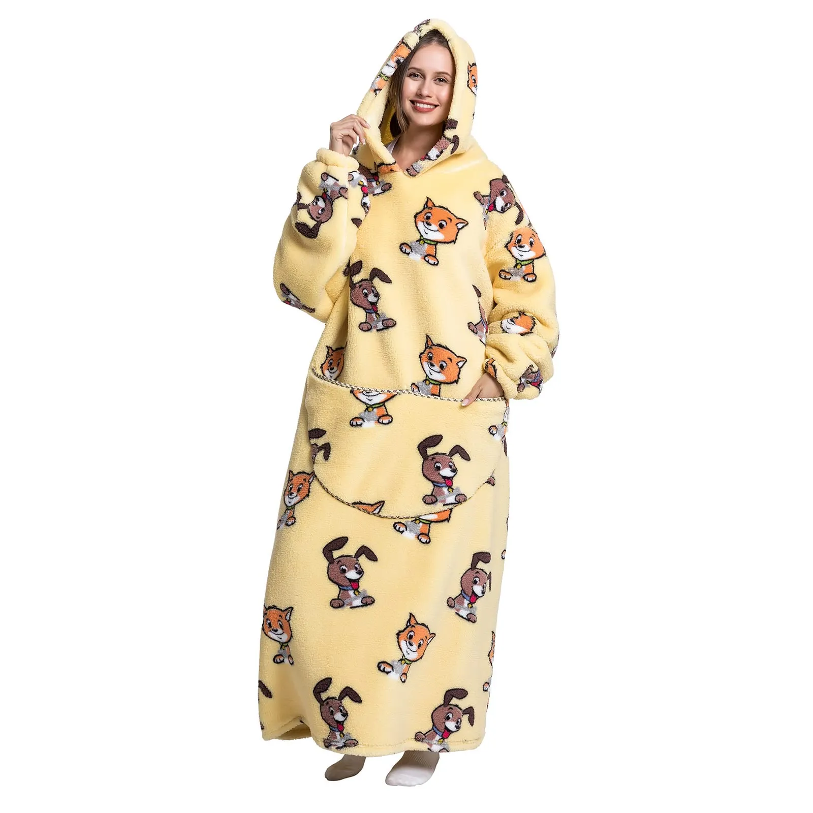 JOREAY Felpa con Cappuccio Coperta Oversize, Gatto - immagine 4