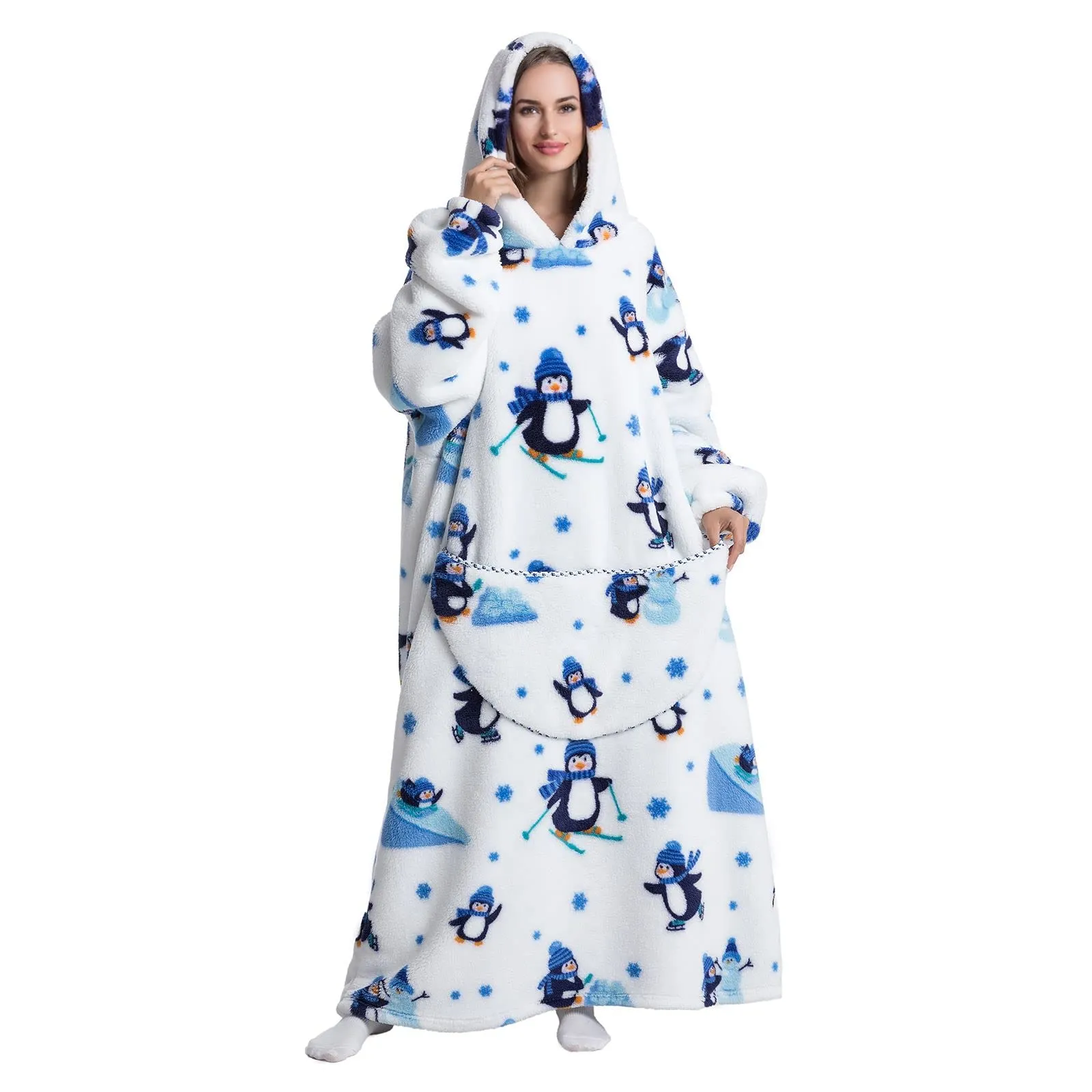 JOREAY Felpa con Cappuccio Coperta Oversize Pinguino - immagine 1