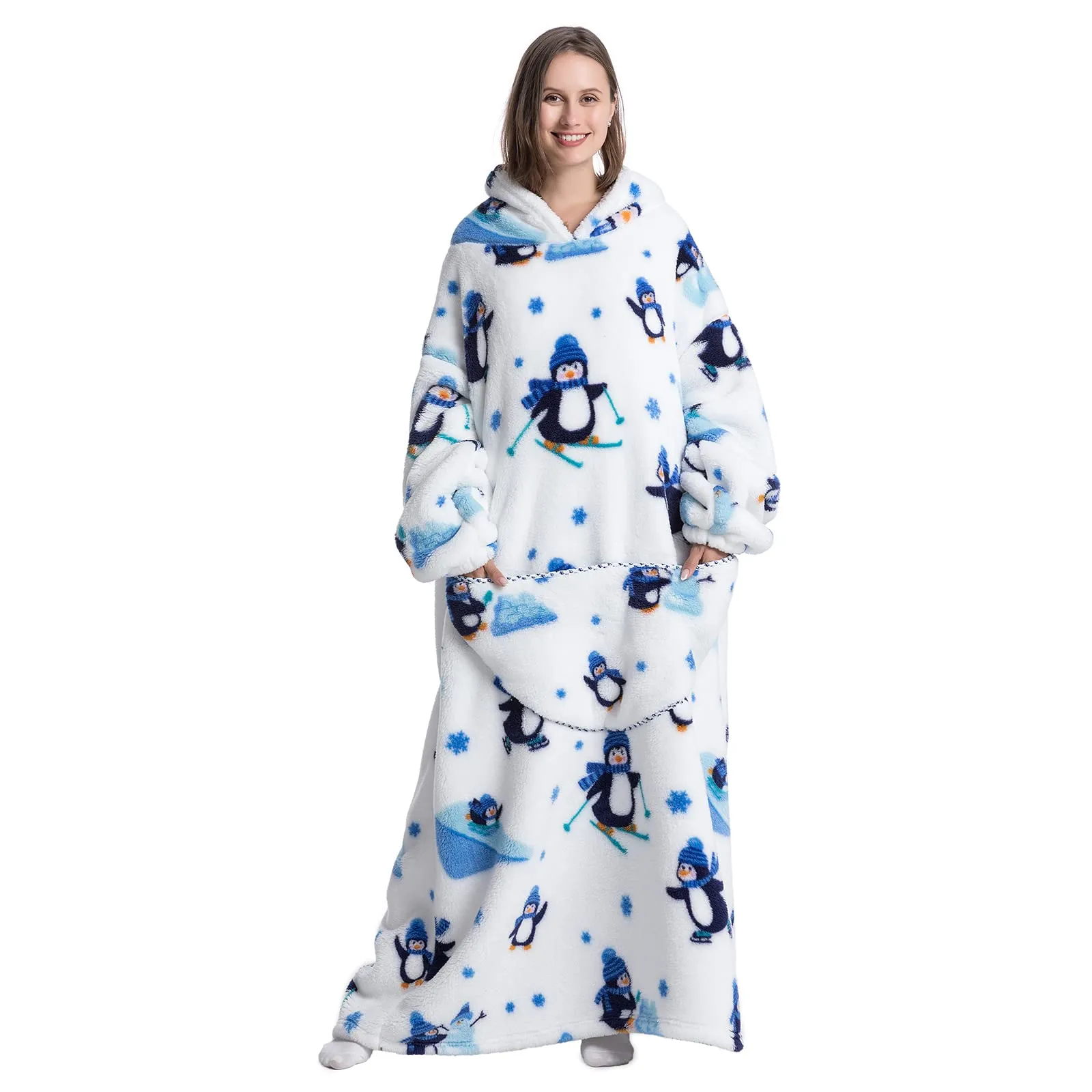 JOREAY Felpa con Cappuccio Coperta Oversize Pinguino - immagine 2