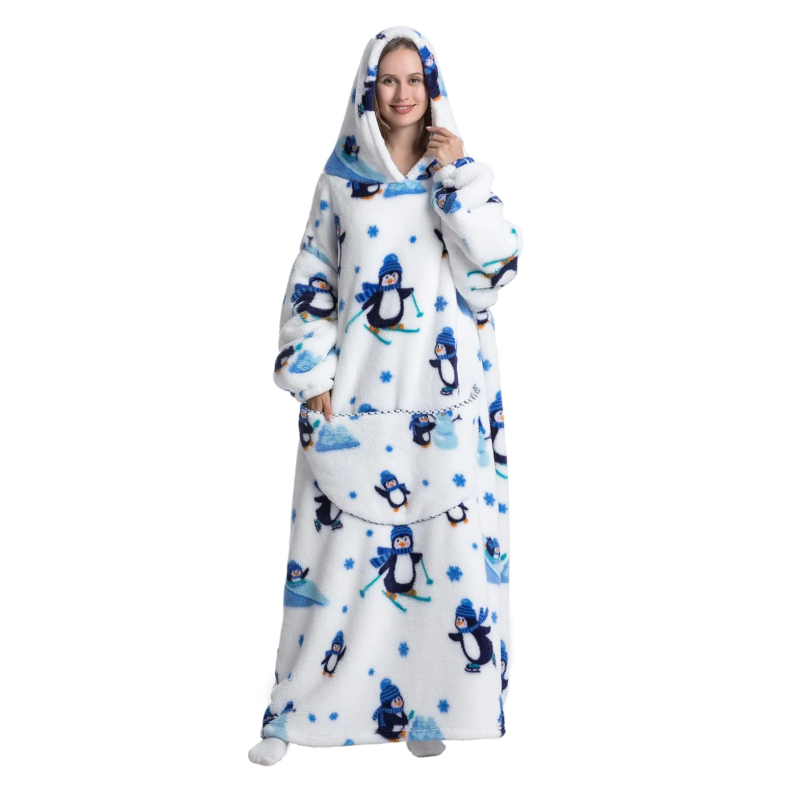 JOREAY Felpa con Cappuccio Coperta Oversize Pinguino - immagine 3