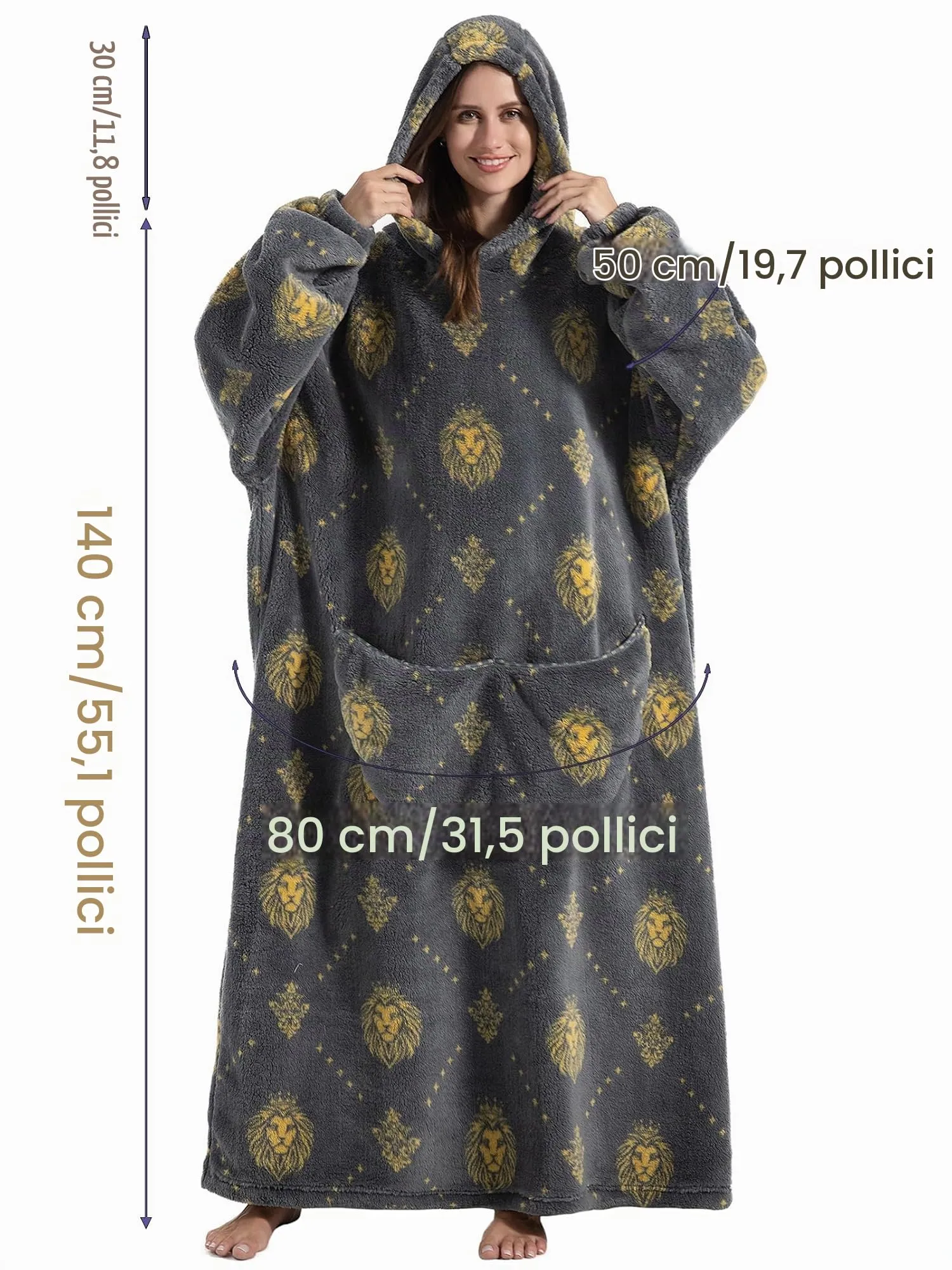 JOREAY Felpa con Cappuccio Coperta Oversize, Corgi - immagine 6