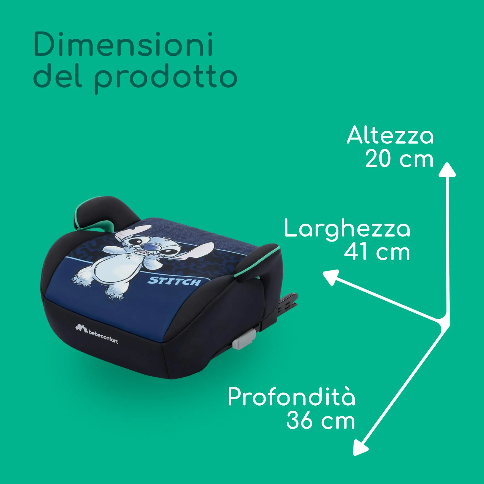 Bebeconfort Disney Manga i-Fix ISOFIX Booster Seat, 128–150cm, Authentic Stitch - immagine 8