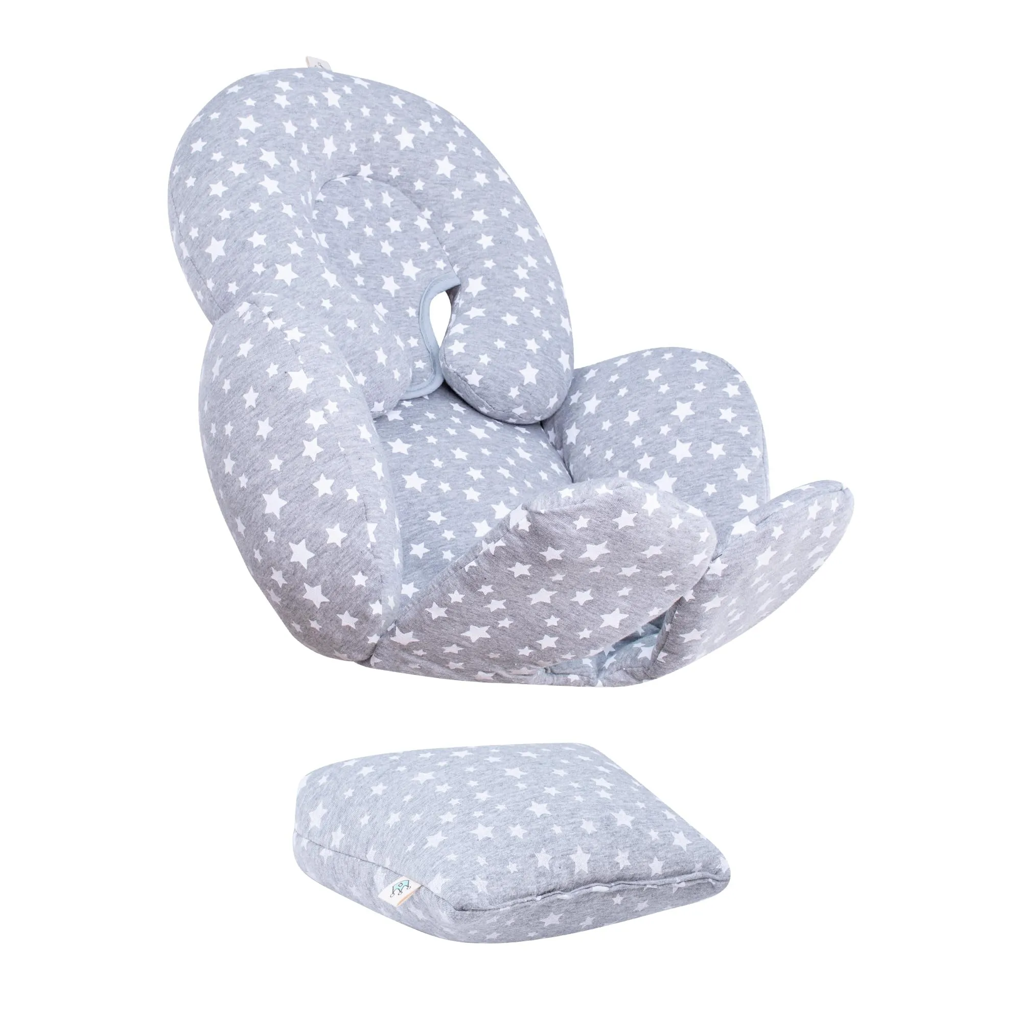 JYOKO Kids Riduttore Antiallergico Universale per Ovetto, Passeggino e Navicella in Cotone, 3 Pezzi - White Star - immagine 1