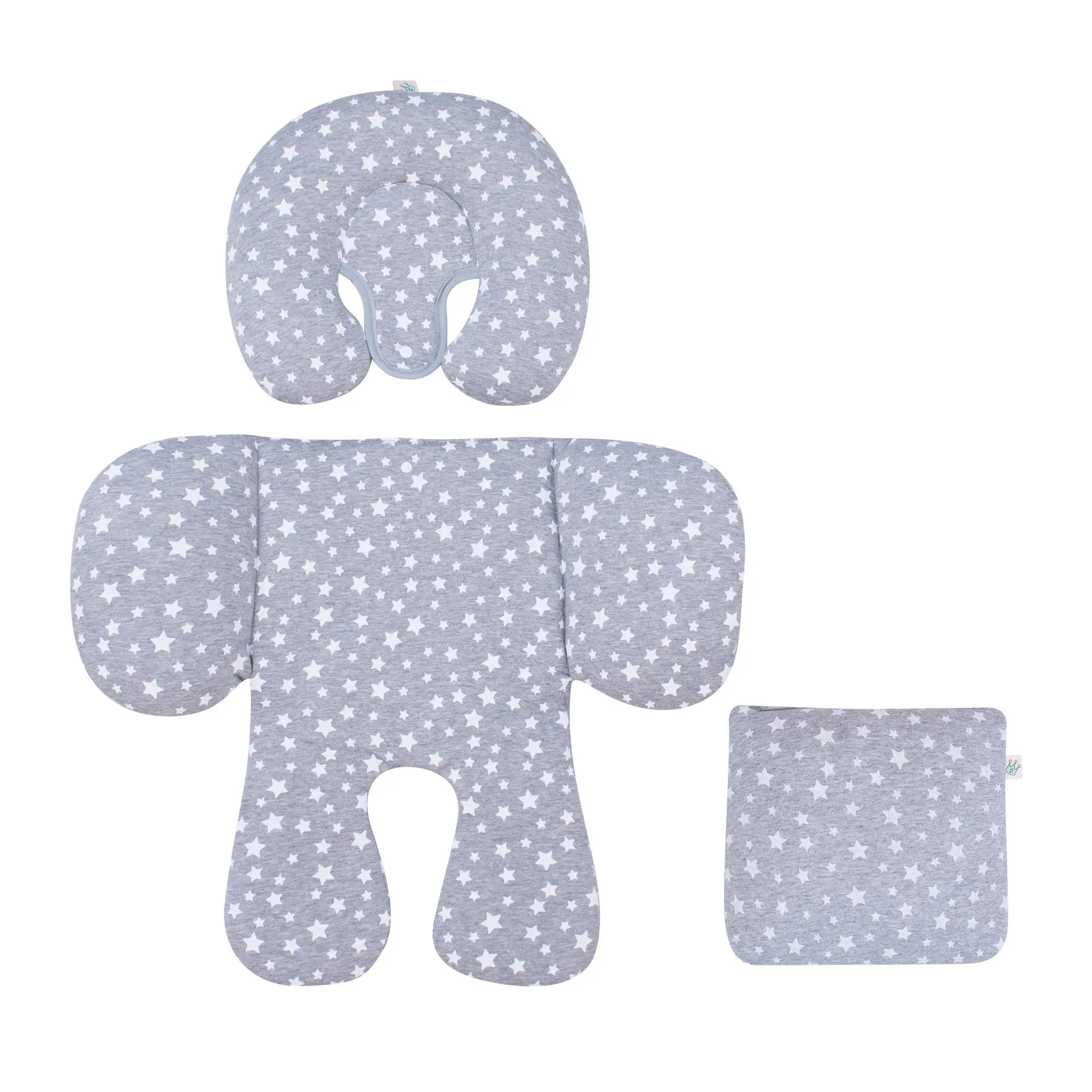 JYOKO Kids Riduttore Antiallergico Universale per Ovetto, Passeggino e Navicella in Cotone, 3 Pezzi - White Star - immagine 7