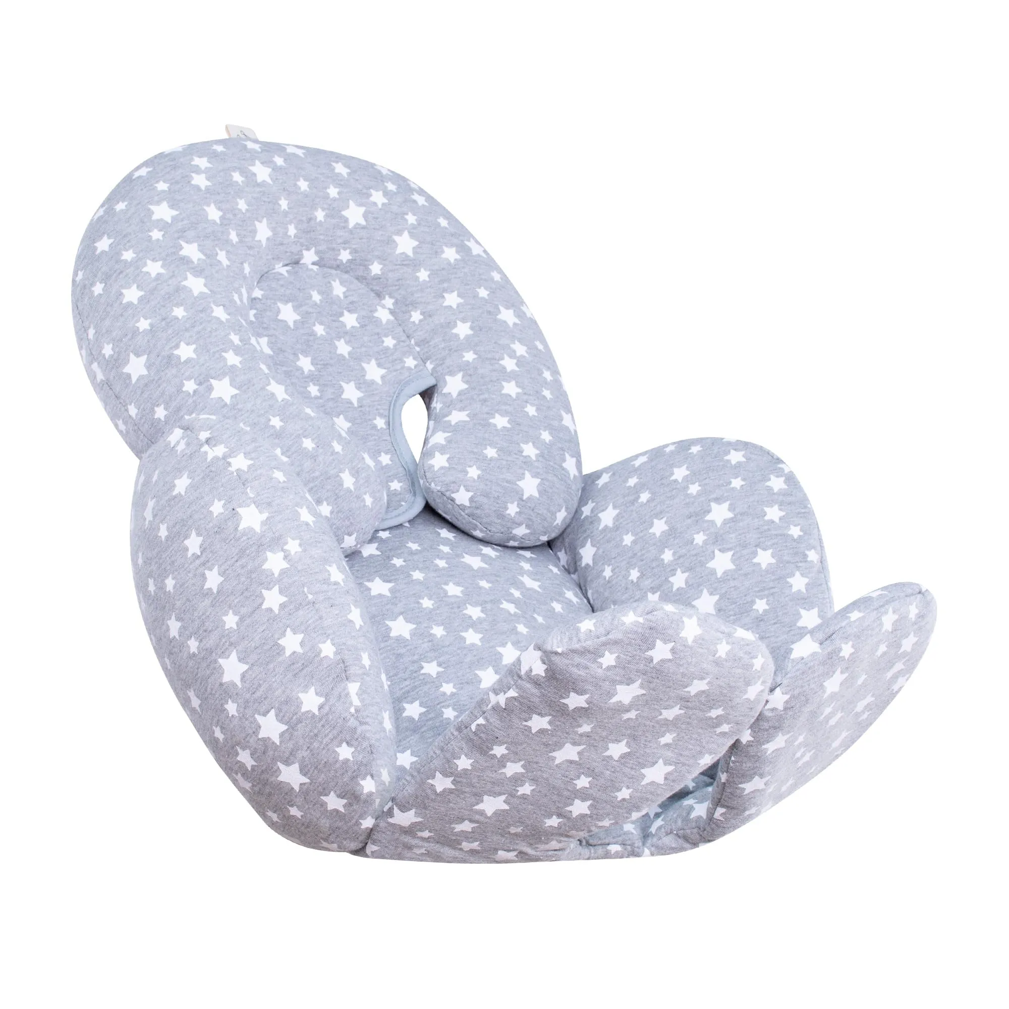 JYOKO Kids Riduttore Universale per Seggiolino Auto, Navicella e Ovetto in Cotone Bio Traspirante, Gruppo 0, White Star, 2 Pezzi - immagine 1