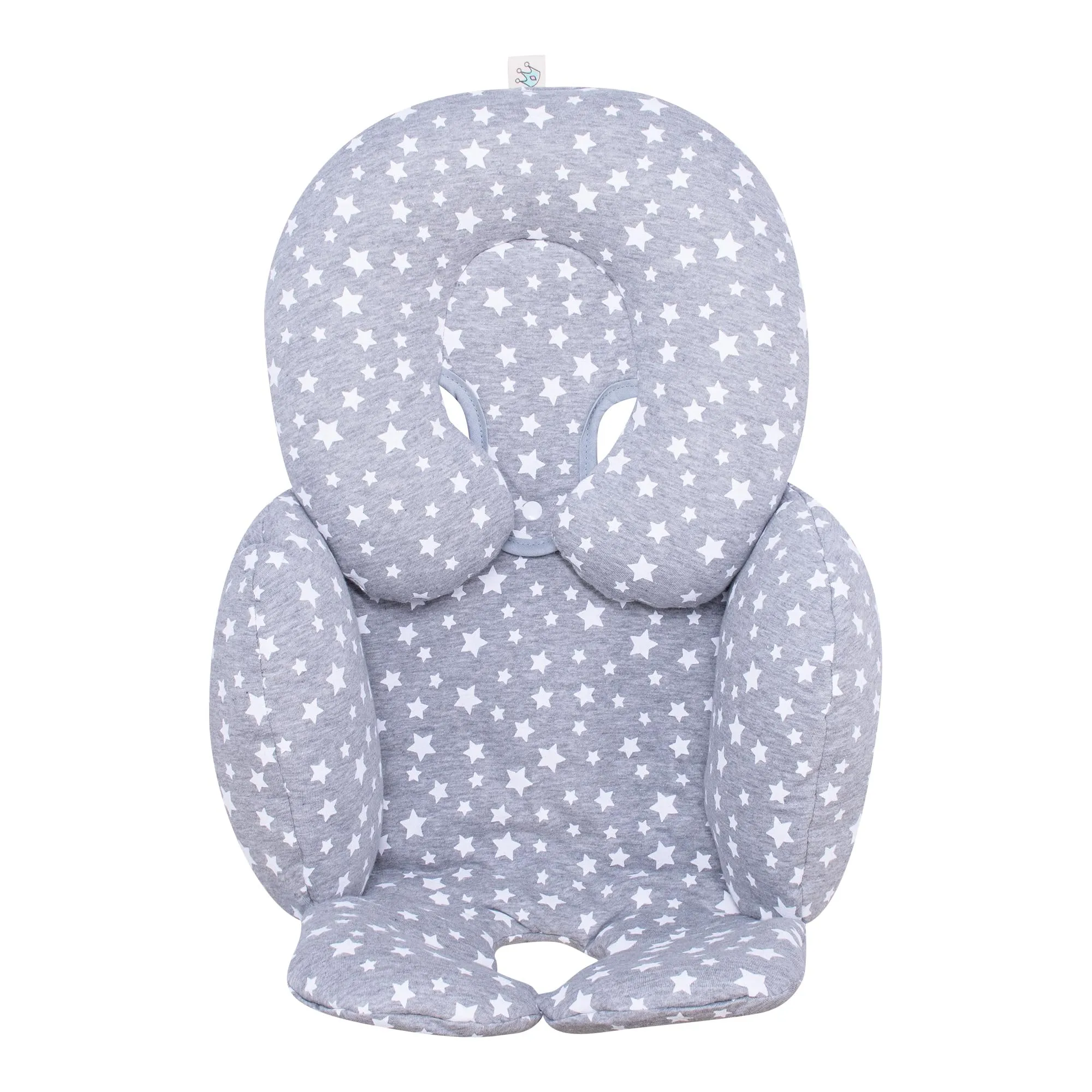 JYOKO Kids Riduttore Universale per Seggiolino Auto, Navicella e Ovetto in Cotone Bio Traspirante, Gruppo 0, White Star, 2 Pezzi - immagine 3