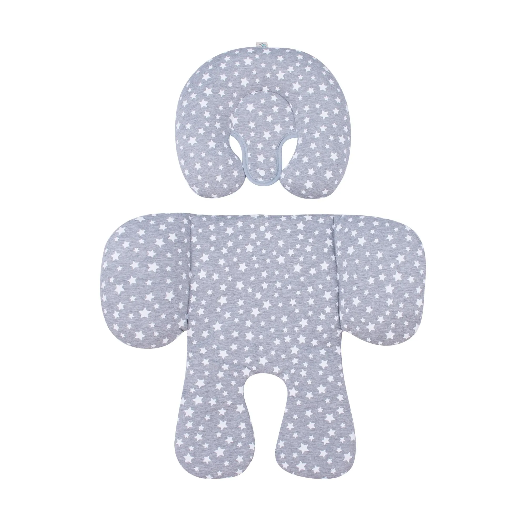 JYOKO Kids Riduttore Universale per Seggiolino Auto, Navicella e Ovetto in Cotone Bio Traspirante, Gruppo 0, White Star, 2 Pezzi - immagine 4