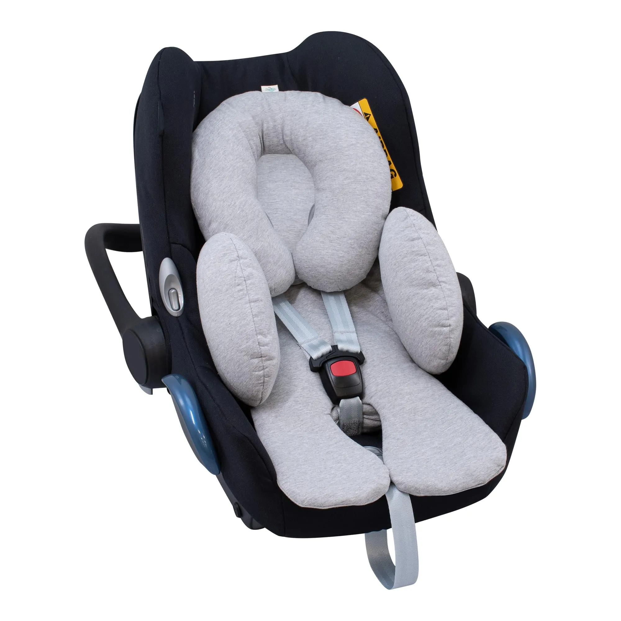 JYOKO Riduttore Antiallergico Universale per Ovetto, Passeggino e Navicella in Cotone, 3 Pezzi - Grey Stone - immagine 3
