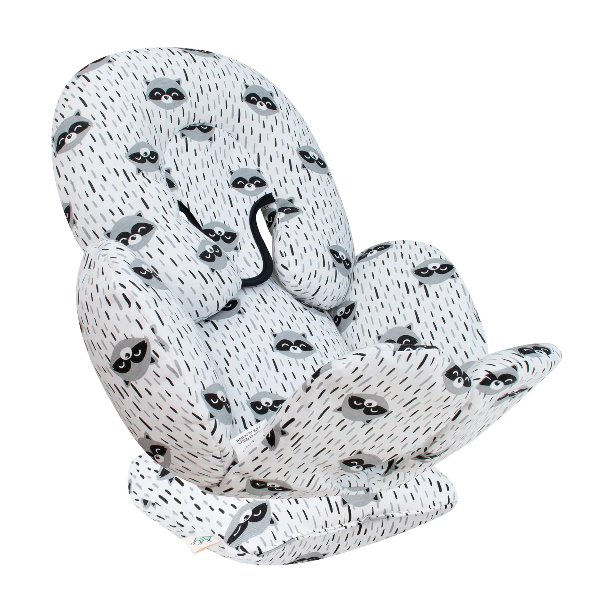 JYOKO Kids Riduttore Antiallergico Universale per Ovetto, Passeggino e Navicella, 100% Cotone, Raccoon, 3 Pezzi - immagine 4