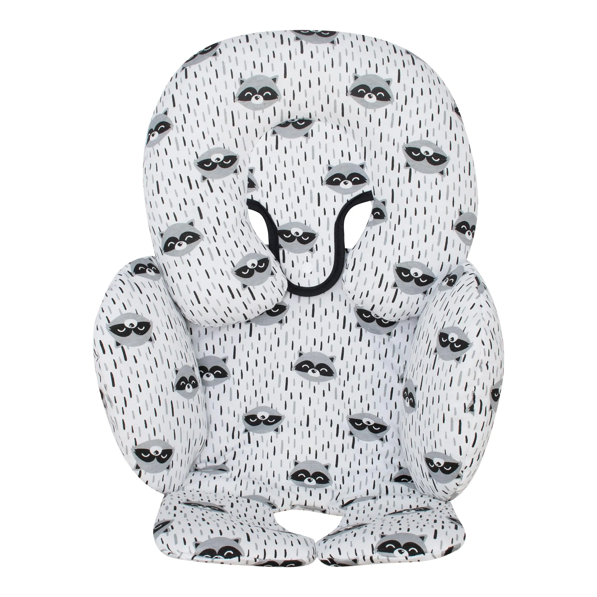 JYOKO Kids Riduttore Antiallergico Universale per Ovetto, Passeggino e Navicella, 100% Cotone, Raccoon, 3 Pezzi - immagine 5