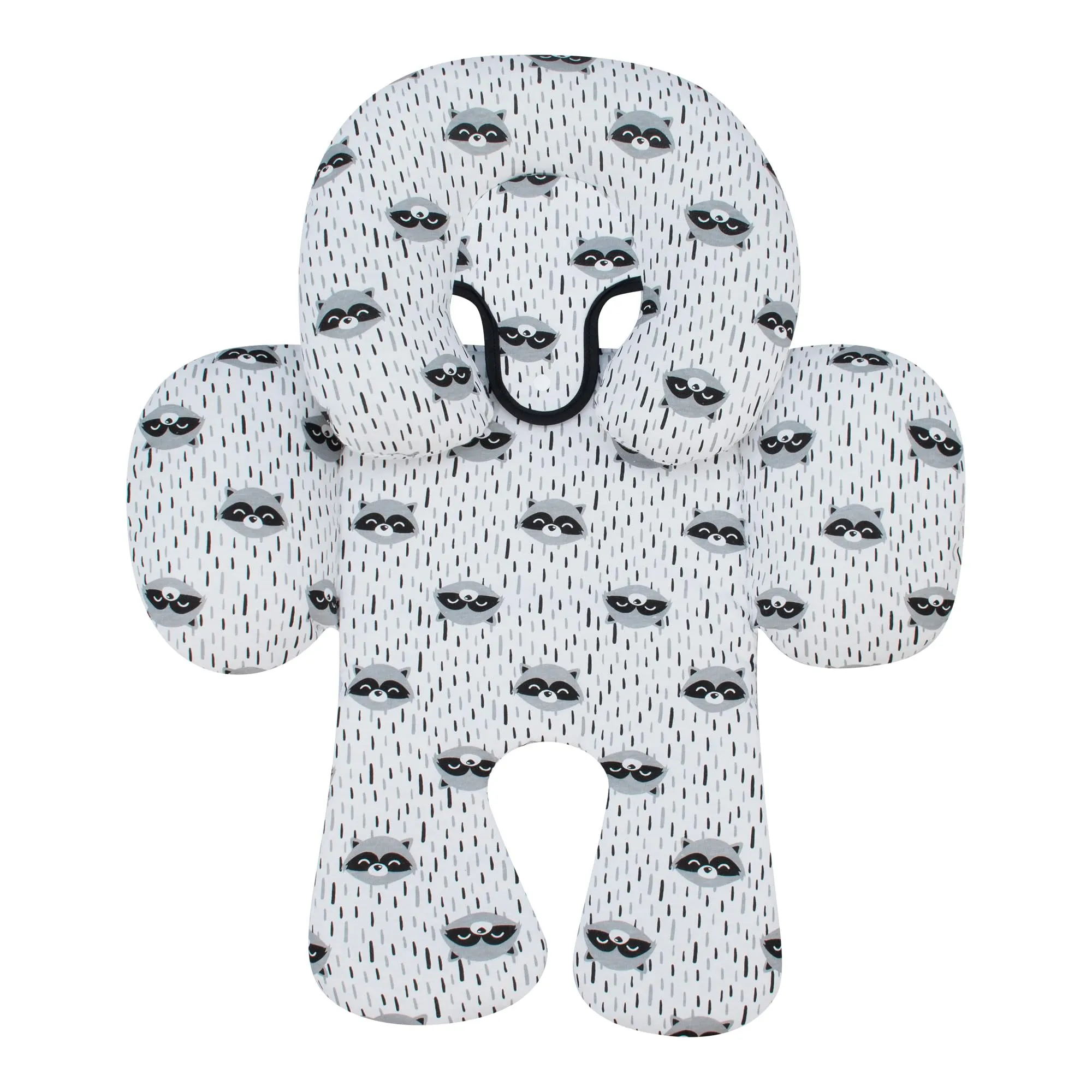JYOKO Kids Riduttore Antiallergico Universale per Ovetto, Passeggino e Navicella, 100% Cotone, Raccoon, 3 Pezzi - immagine 7