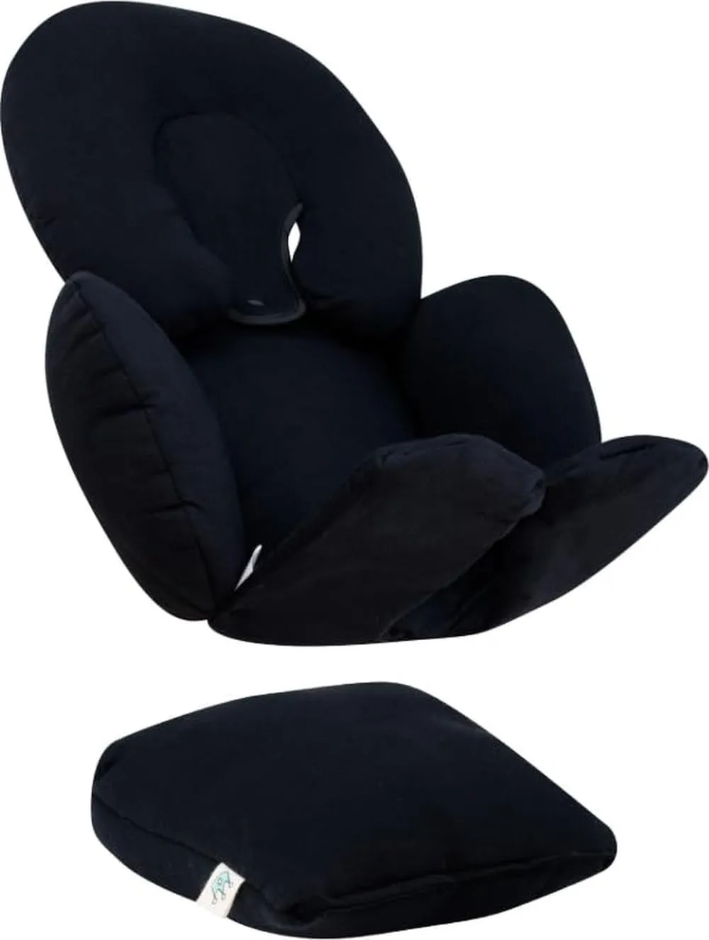 JYOKO Riduttore Universale Bebè 3 Pezzi in Cotone Biologico per Passeggino e Seggiolino Auto Gruppo 0, Black Series - immagine 1