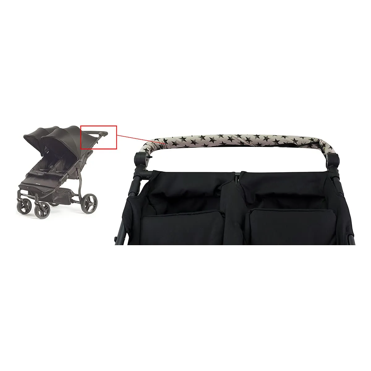 JYOKO Kids Copri maniglia ringhiera Passeggino Gemelare - Dark Sky - immagine 5
