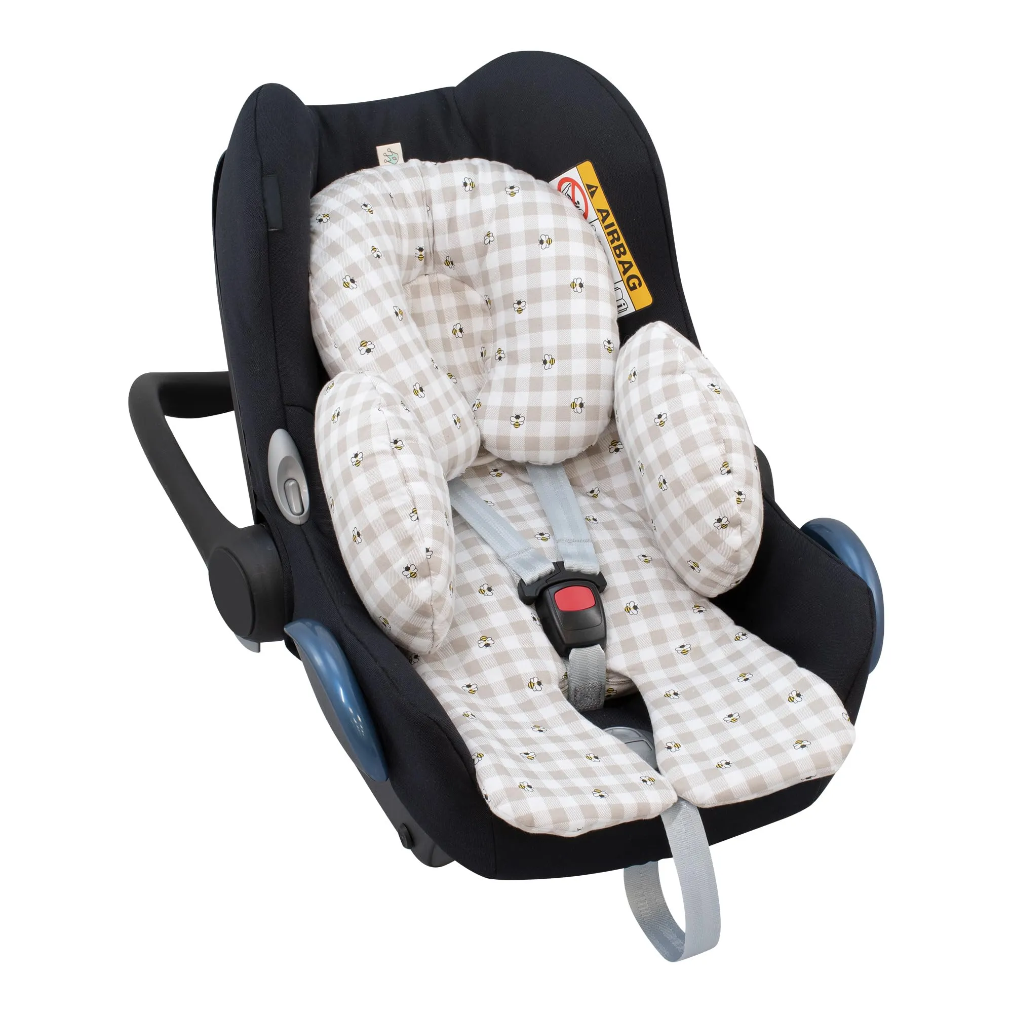 JYOKO Kids Riduttore Antiallergico Universale per Ovetto, Passeggino e Navicella in Cotone, Picnic Vichy, 2 Pezzi - immagine 3