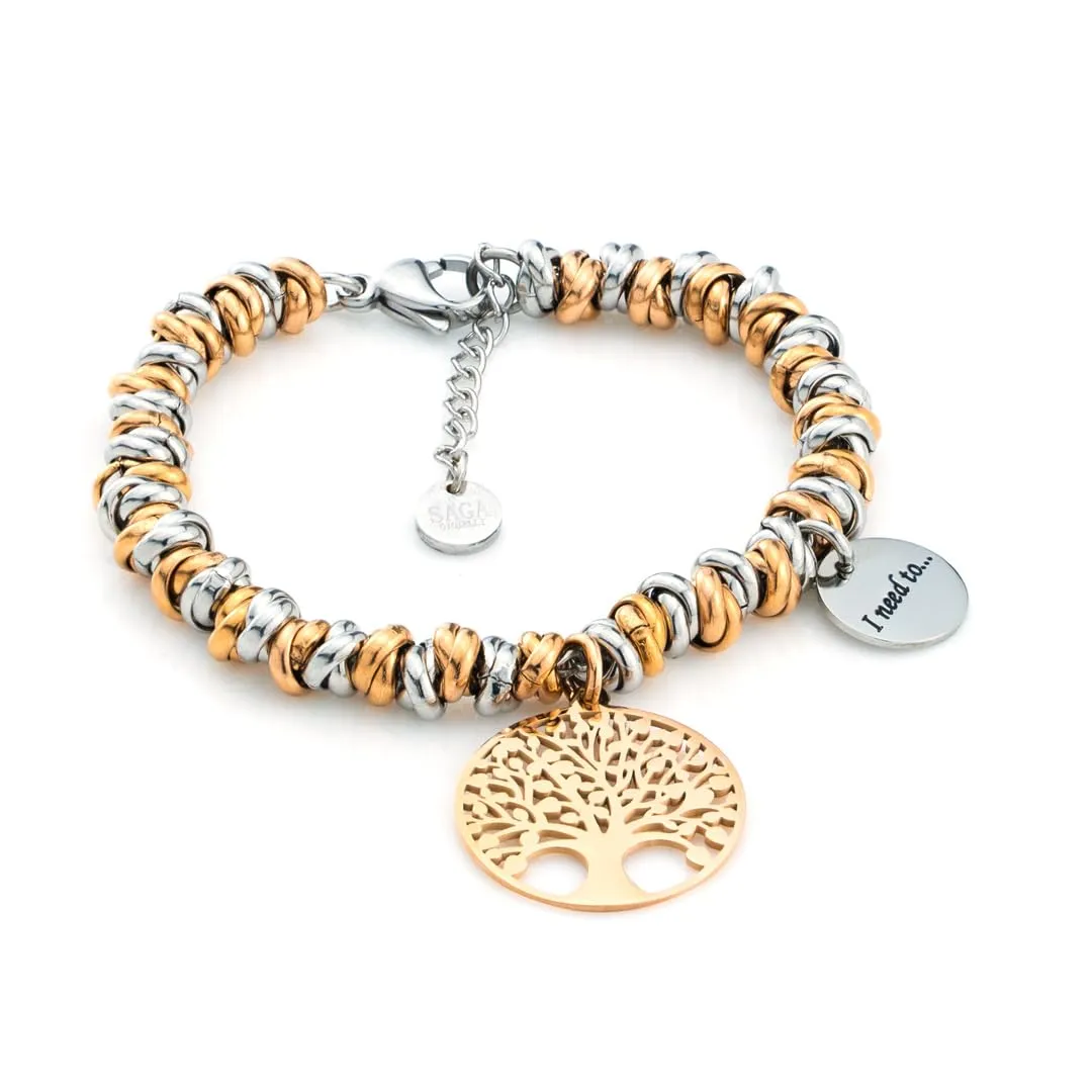 Saga Gioielli Bracciale Donna Albero della Vita in Acciaio Inossidabile - immagine 3